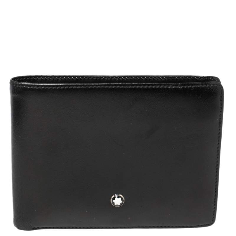 Pre Owned Montblanc Black Leather Meisterstuck Bifold Wallet