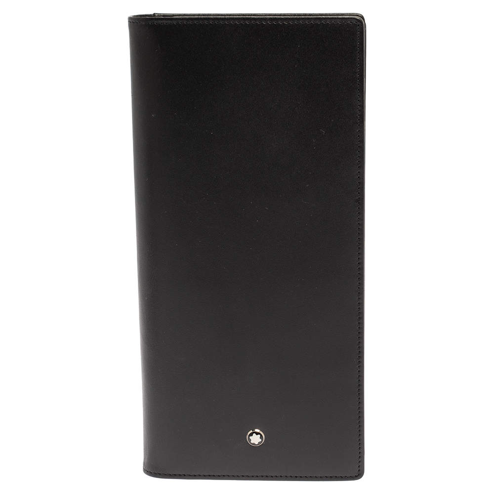 Pre Owned محفظة مون بلان ميستيرستوك جلد أسود طويلة