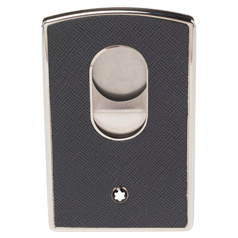 Pre Owned محفظة بطاقات مون بلان بيزنيس سارتوريال غطاء صلب جلد أسود 