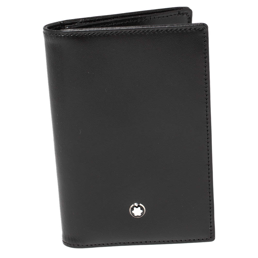 مملوكة مسبقًا Montblanc Black Leather Meisterstuck Business Card Holder