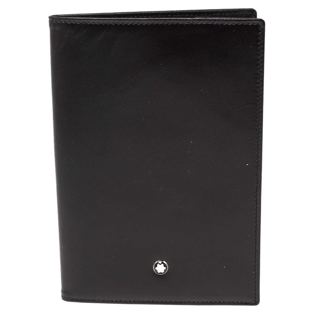 Pre Owned Montblanc Black Leather Meisterstuck Passport Holder