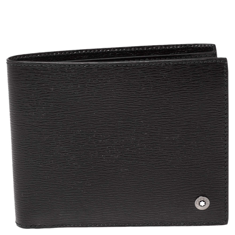 Pre Owned Montblanc Black Leather Westside 8CC Bifold Wallet