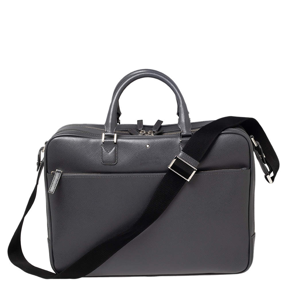 مملوكة مسبقًا Montblanc Grey Leather Large Sartorial Document Briefcase