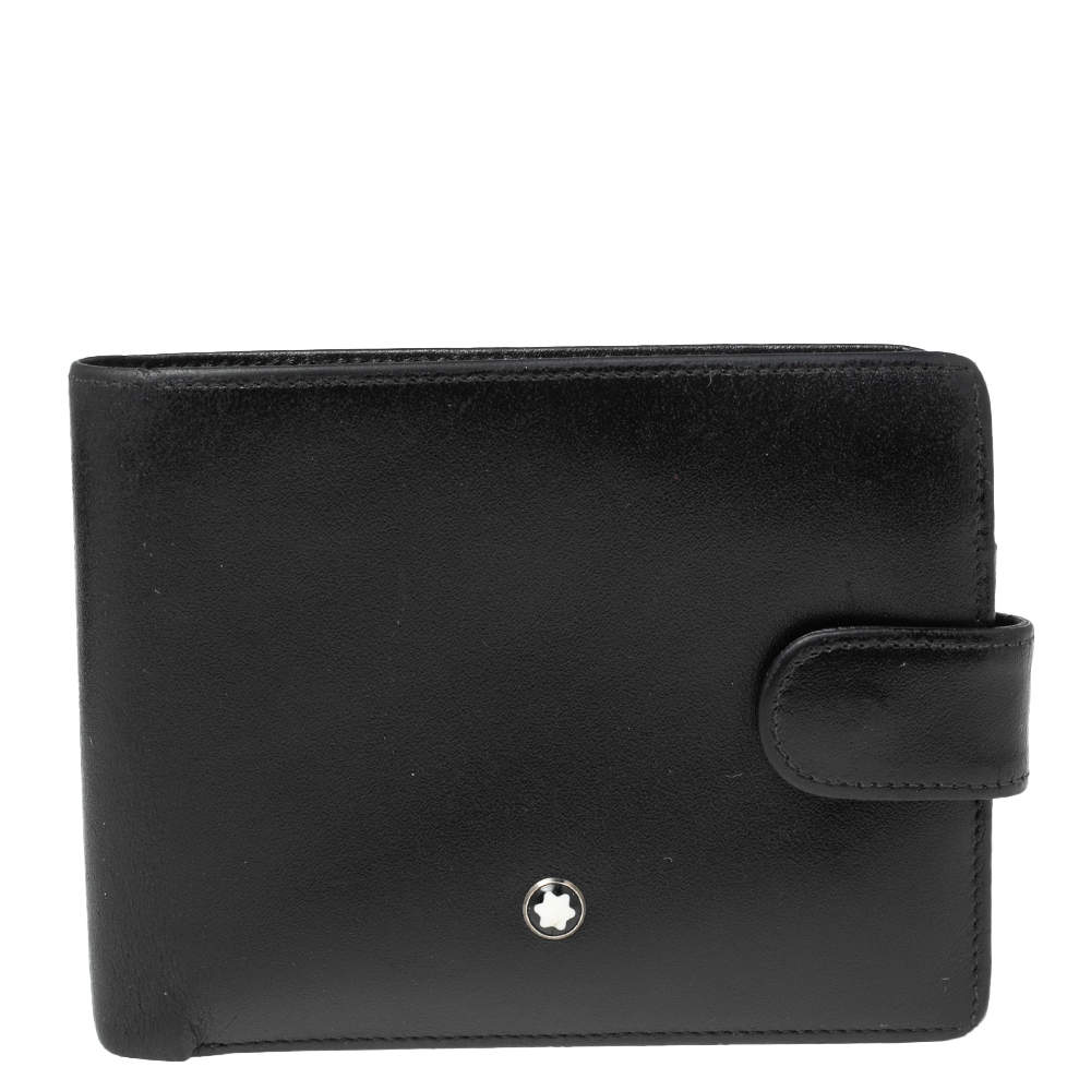 Pre Owned Montblanc Black Leather Meisterstuck Bifold Wallet 