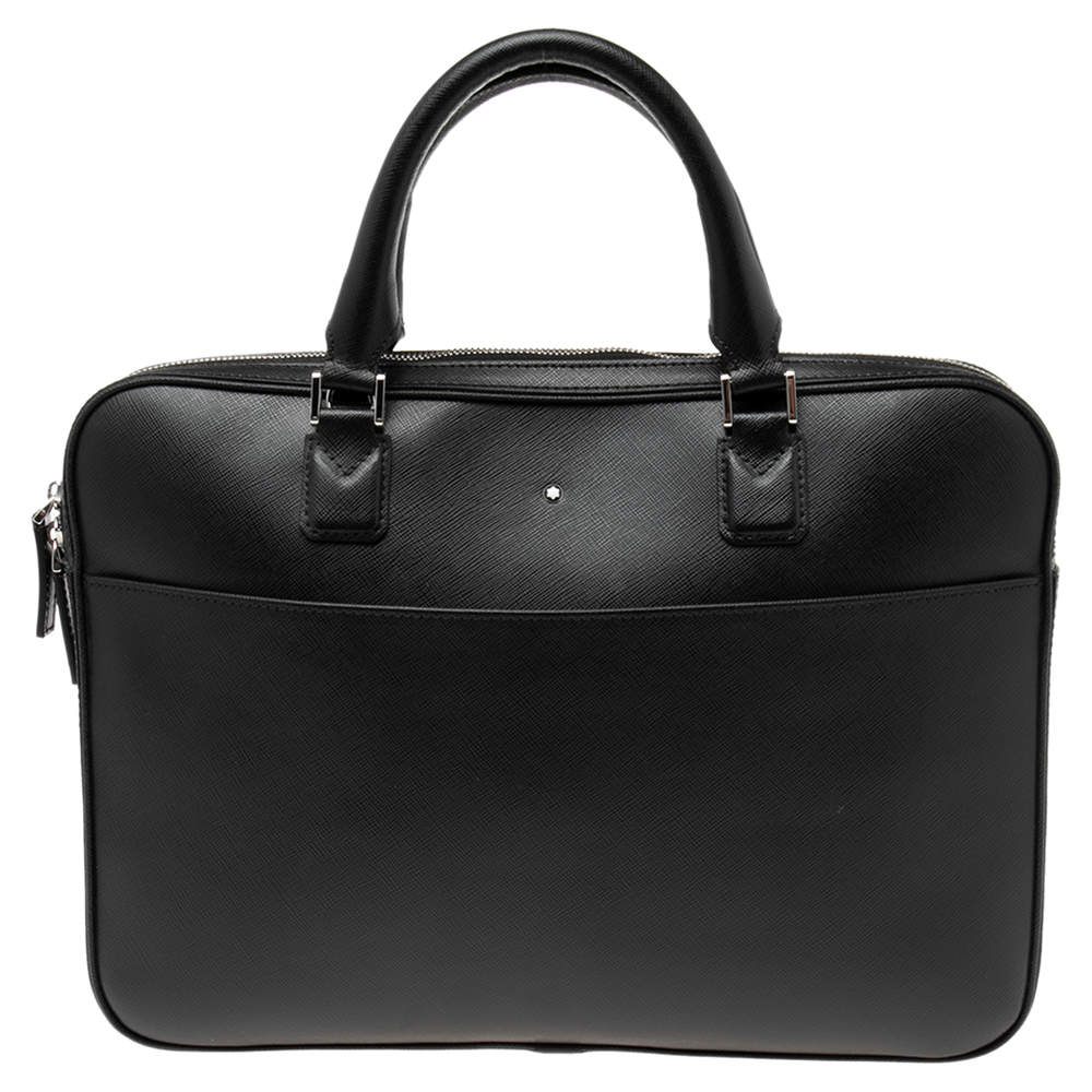 Pre Owned Montblanc Black Leather Sartorial Document Briefcase