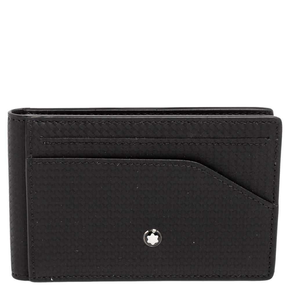 Pre Owned Montblanc Black Leather Meisterstück Bifold Card Case