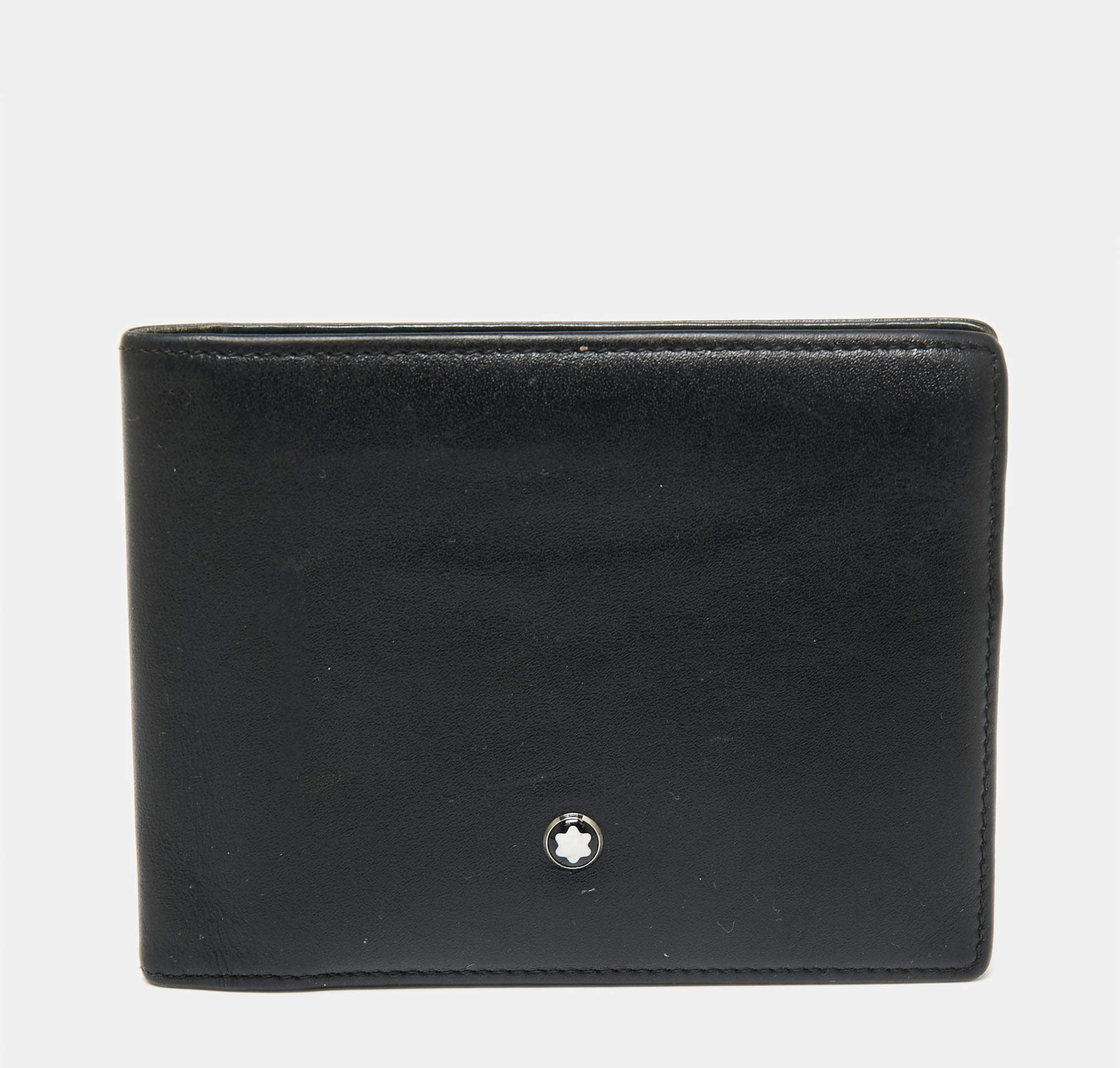 Pre Owned Montblanc Black Leather Sartorial Bifold Wallet 