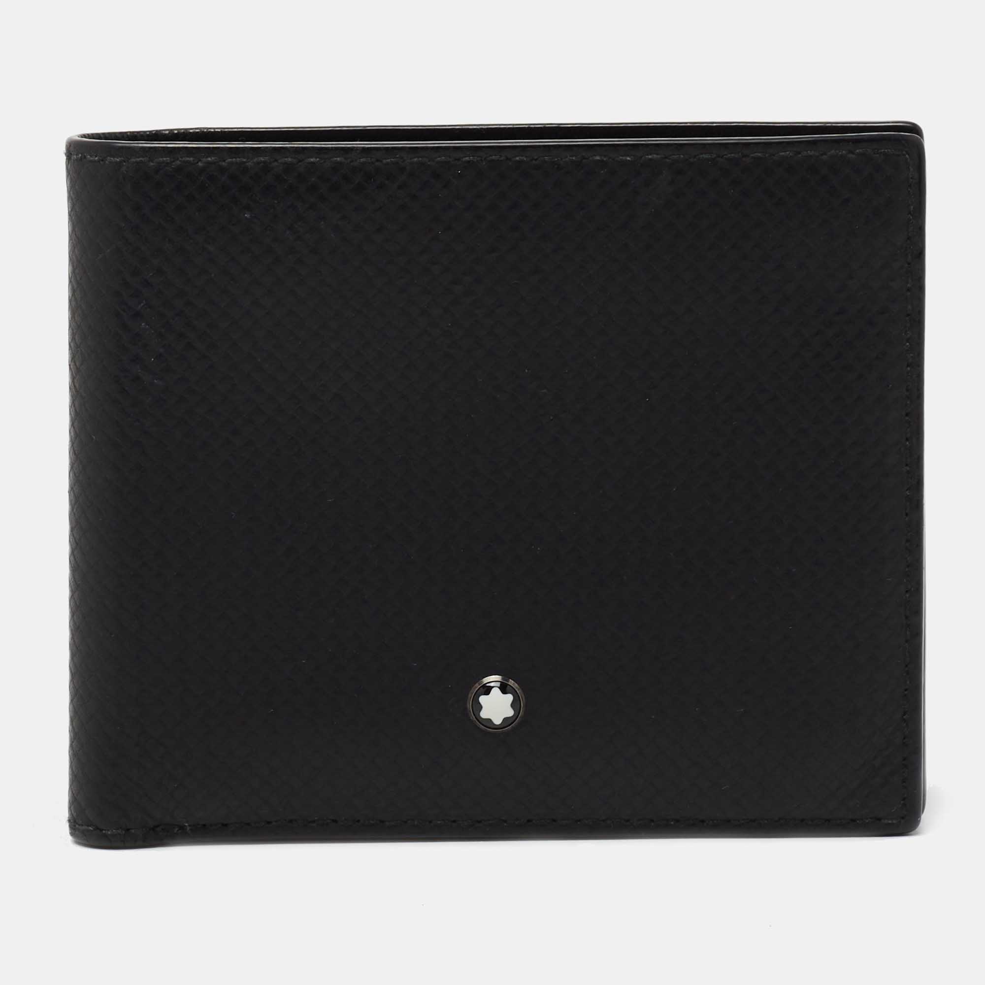 Pre Owned Montblanc Black Leather Meisterstuck Bifold Wallet