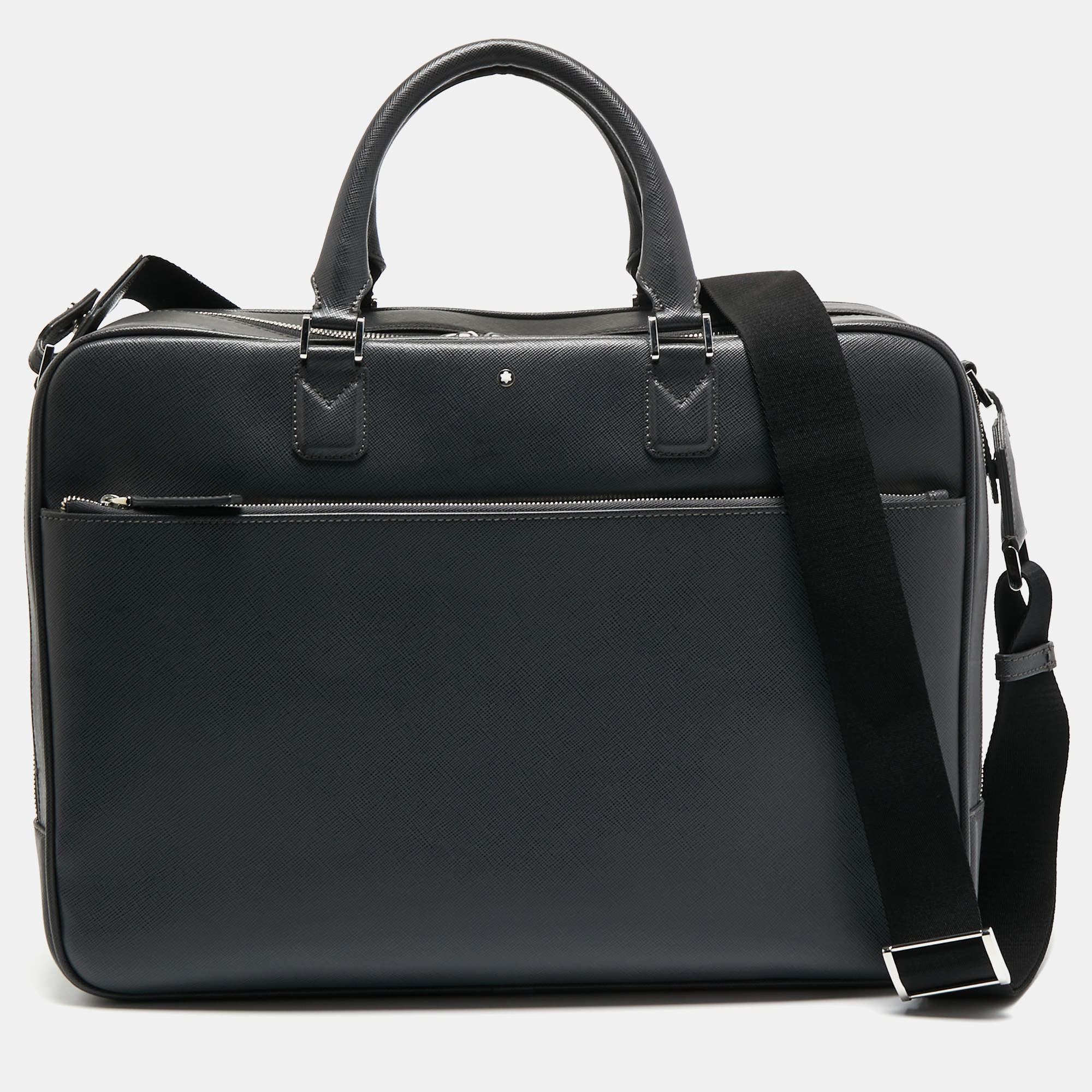 Montblanc Grey Leather Large Sartorial Document Briefcase