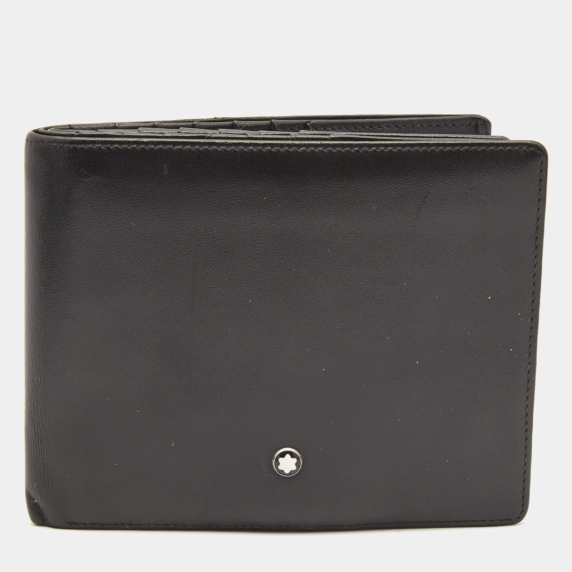 Montblanc Black Leather Meisterstuck 24 CC Bifold Wallet