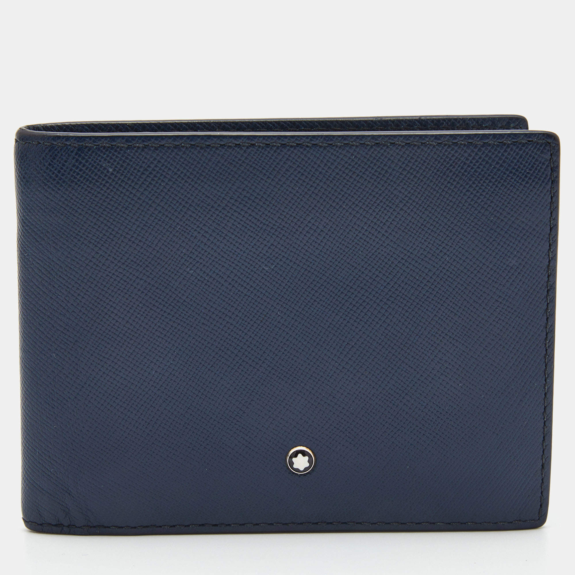 Montblanc Nay Blue Leather Meisterstuck 6CC Bifold Wallet