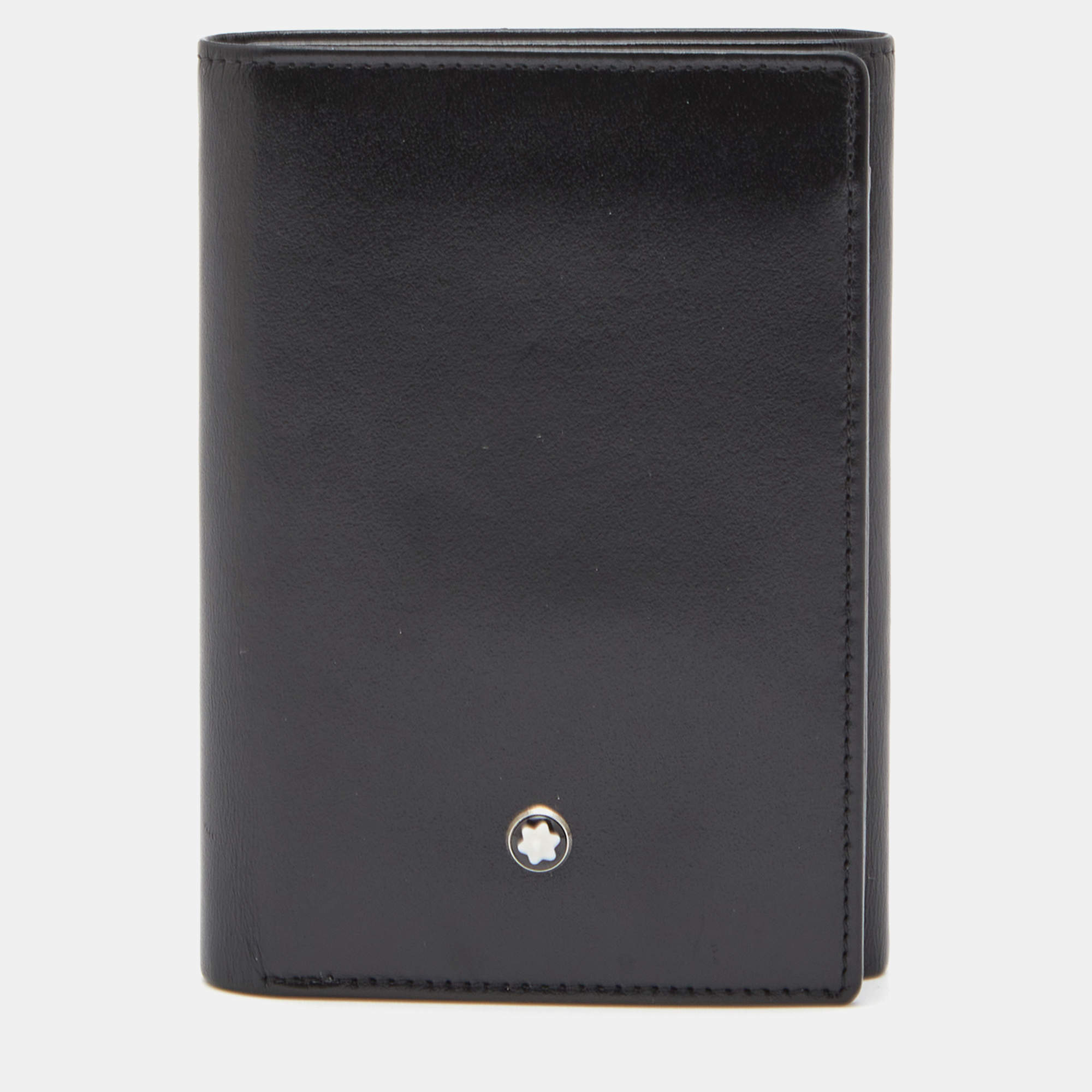 Pre Owned Montblanc Black Leather Meisterstück Business Card Holder