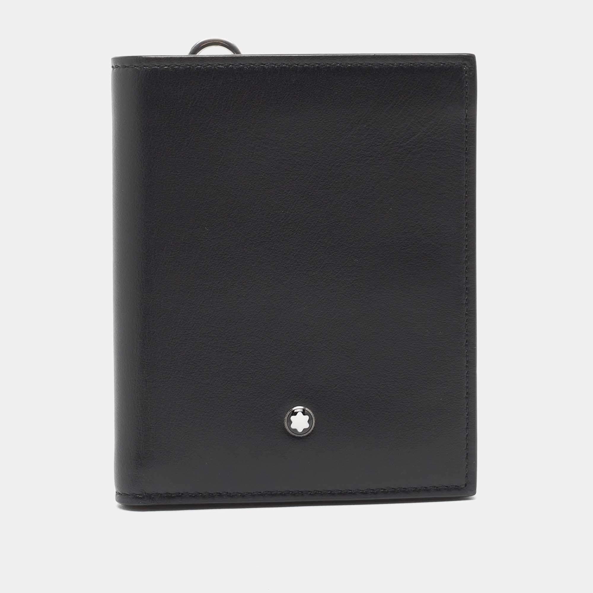 Pre Owned Montblanc Black Leather Meisterstuck Business Card Case