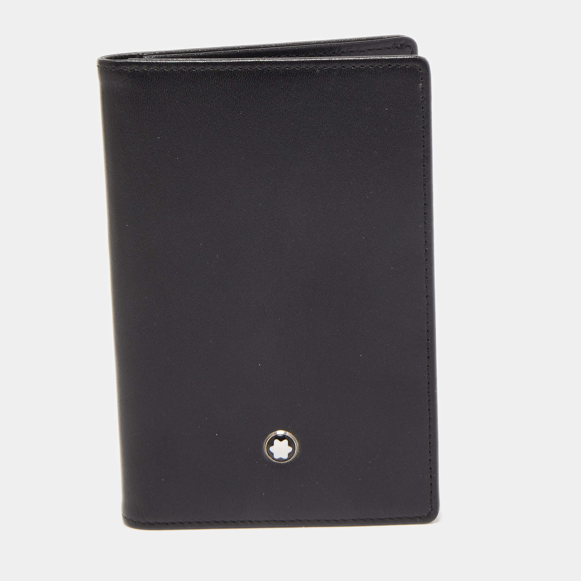 Pre Owned Montblanc Black Leather Meisterstück Business Card Holder