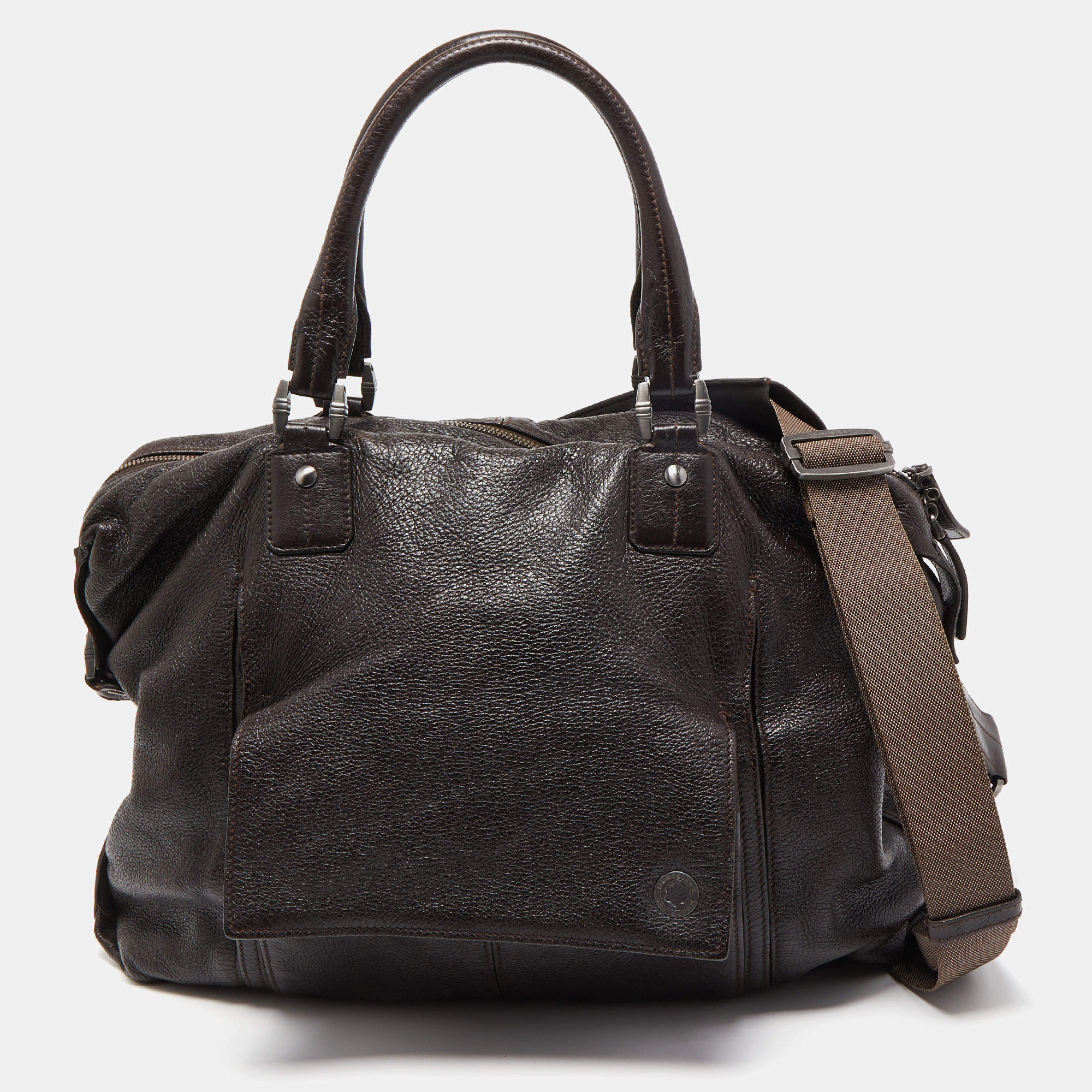 Montblanc Dark Brown Soft Grained Leather Meisterstuck Pocket Tote