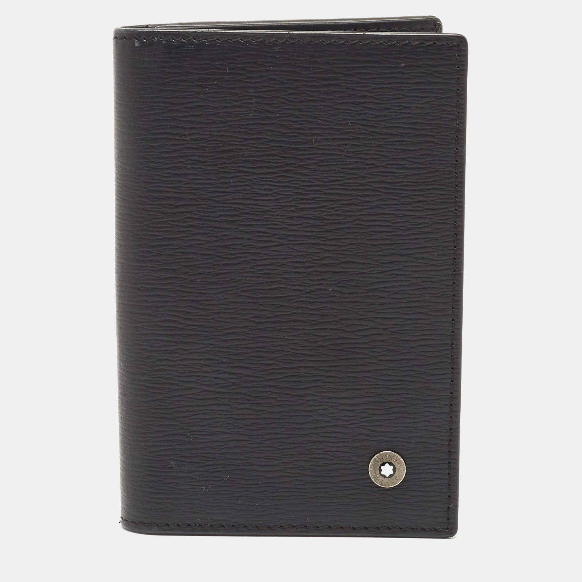 Pre Owned Montblanc Black Leather Westside Business Card Holder