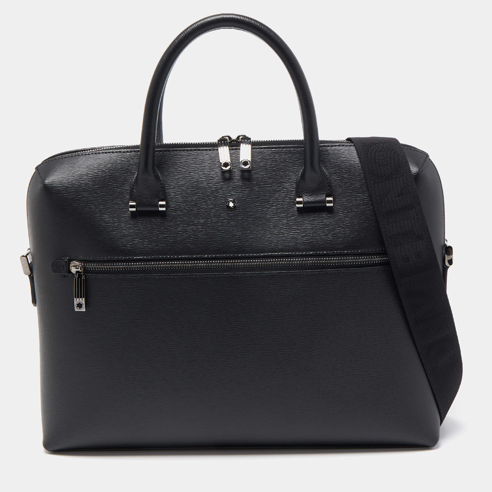 Pre Owned Montblanc Black Leather 4810 Westside Slim Document Case