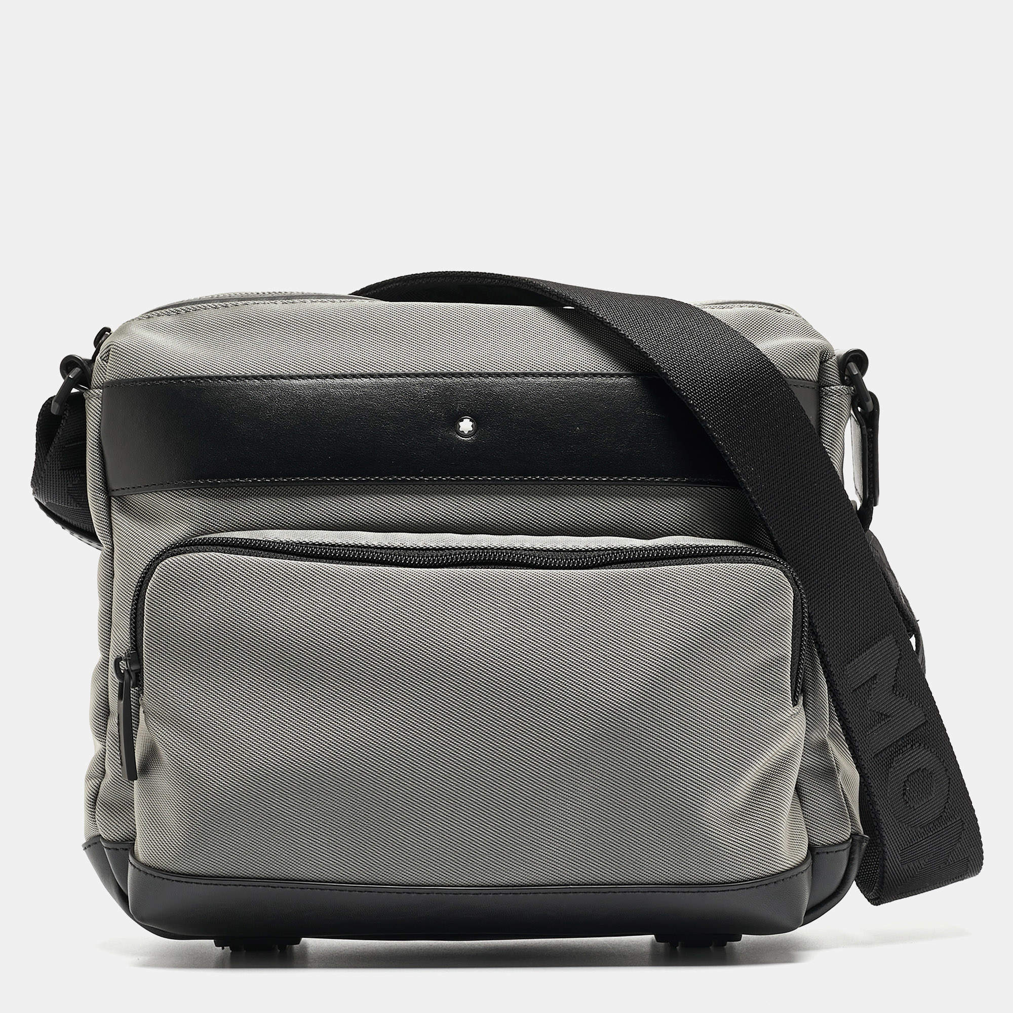 Montblanc Black/Grey Nylon Nightflight Messenger Bag