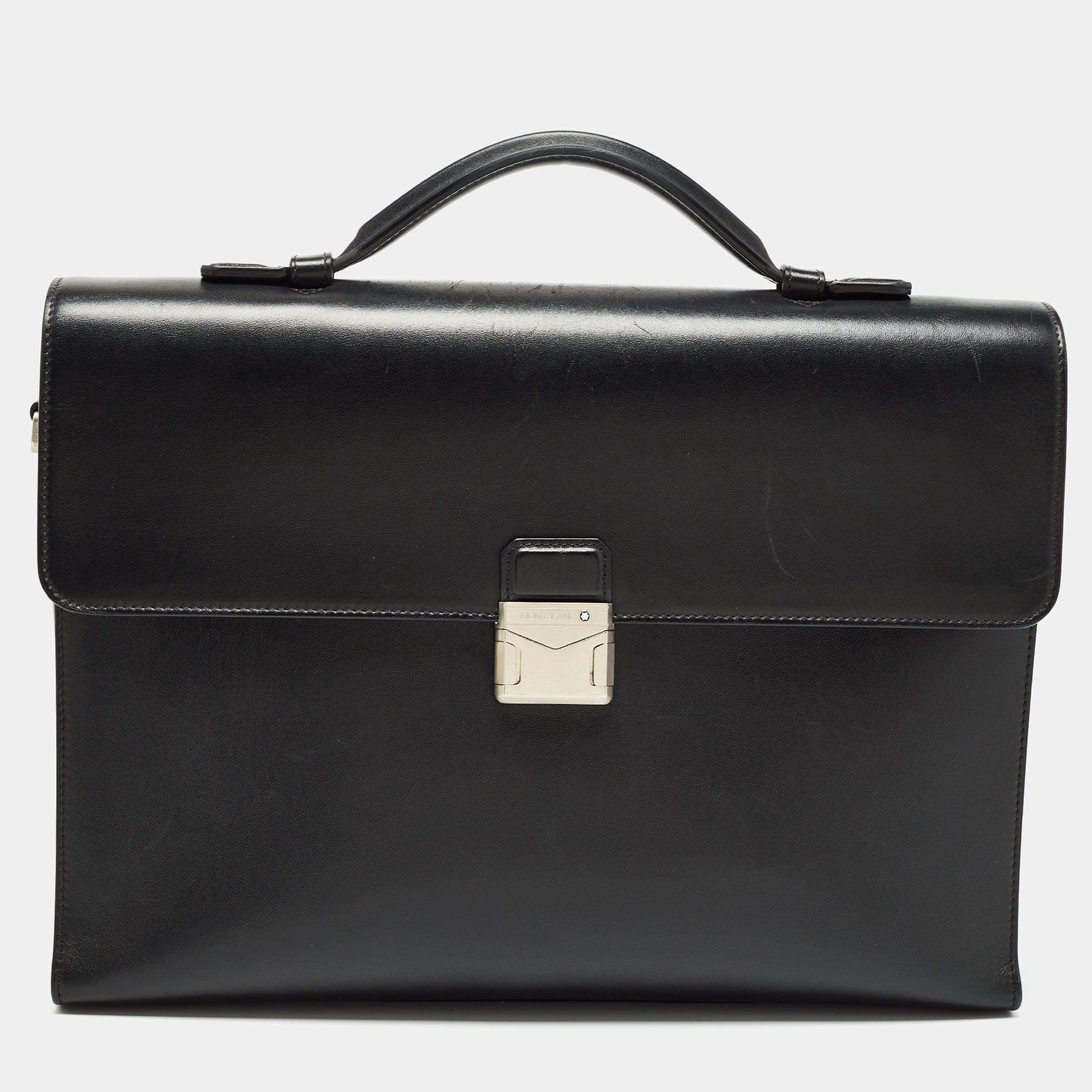 Montblanc Black Leather Meisterstück Urban Briefcase