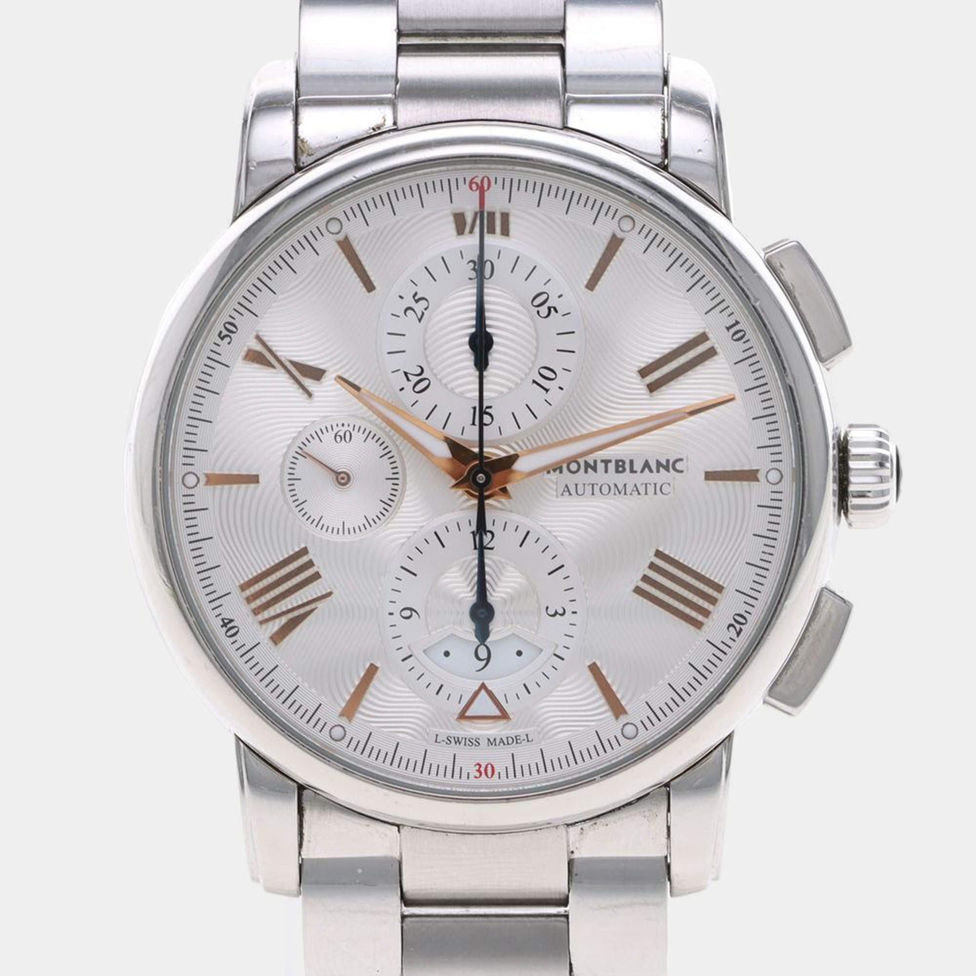 Pre Owned ساعة يد رجالية مون بلان 4810 114856 أوتوماتيكية فضية ستانلس ستيل 43 مم