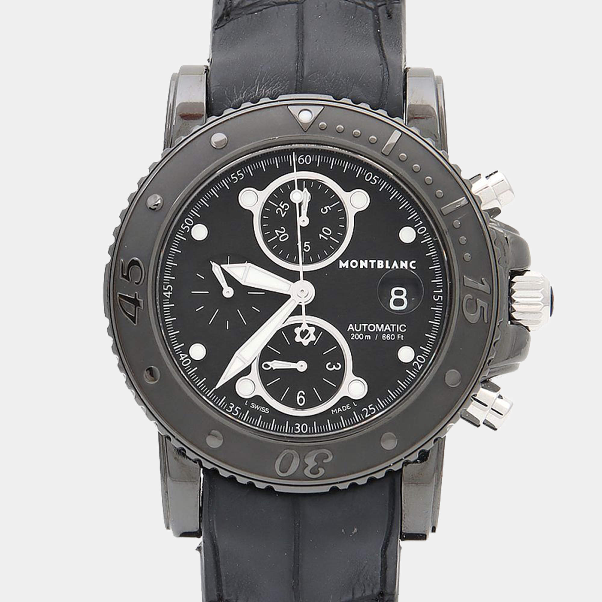 Pre Owned Montblanc Sport Chronograph Automatic Stainless Steel Men's Wristwatch 44 mm