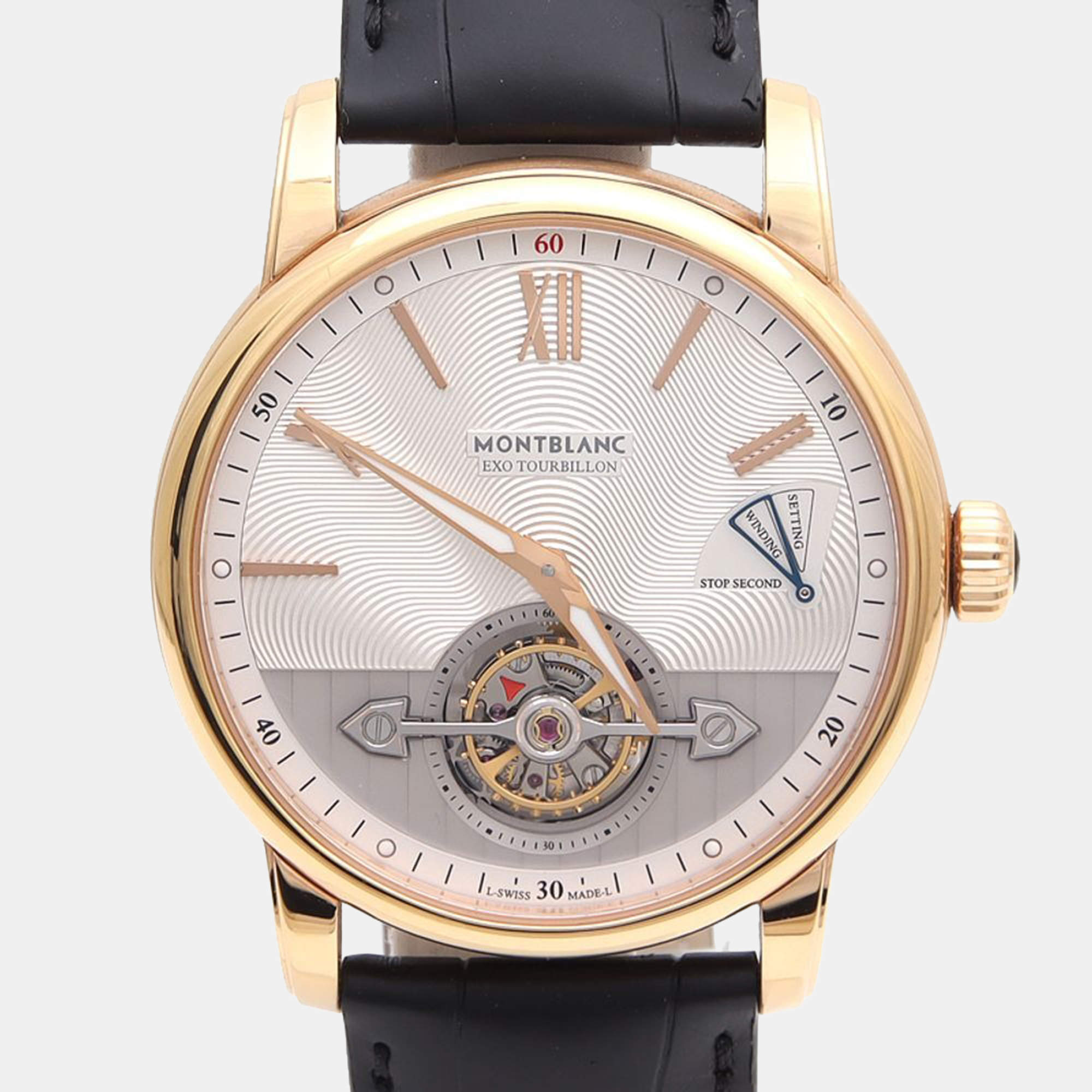 مملوكة مسبقًا ساعة يد رجالية مون بلان 4810 أوتوماتيكية ذهبية صفراء 42 مم