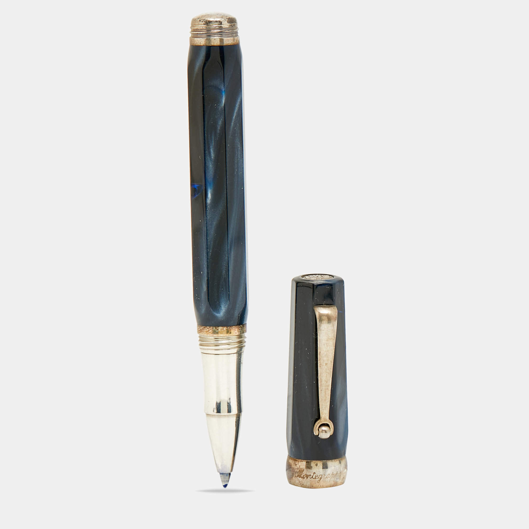 مملوكة مسبقًا Montegrappa Micra 1912 Resin Sterling Silver Rollerball Pen