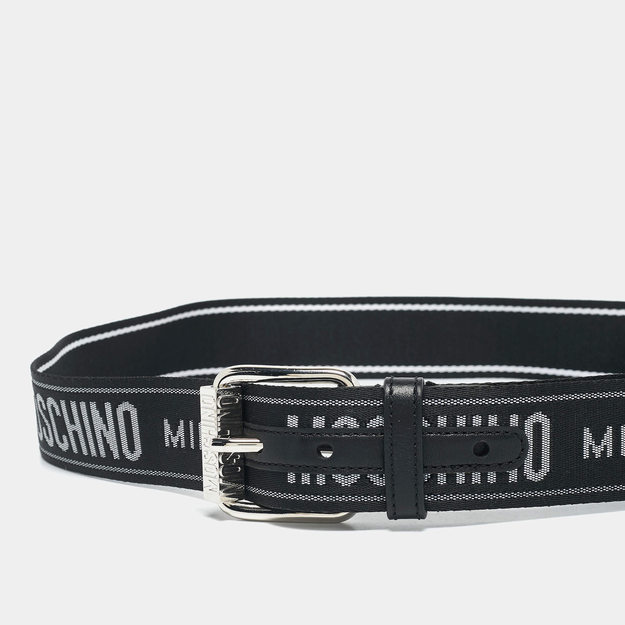 Moschino Black Leather Logo Waist Belt 40 Moschino | TLC