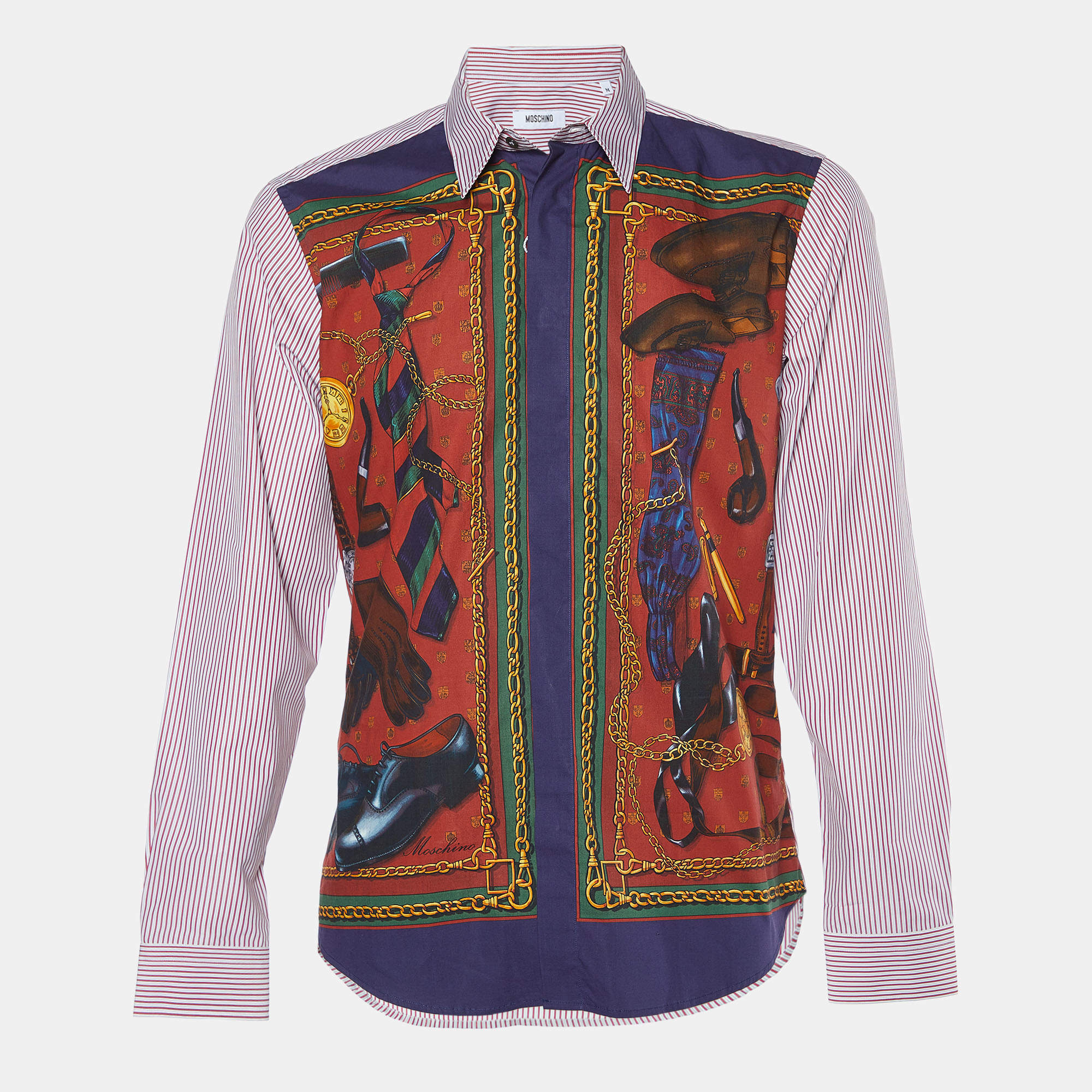 Moschino Multicolor Printed Cotton Shirt M