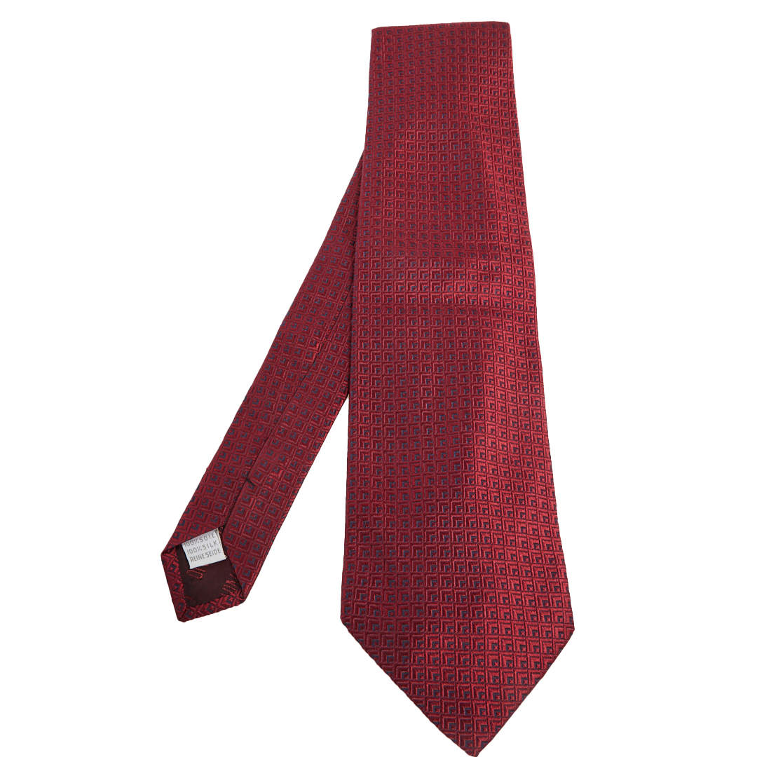 Moschino Red Patterned Silk Jacquard Tie