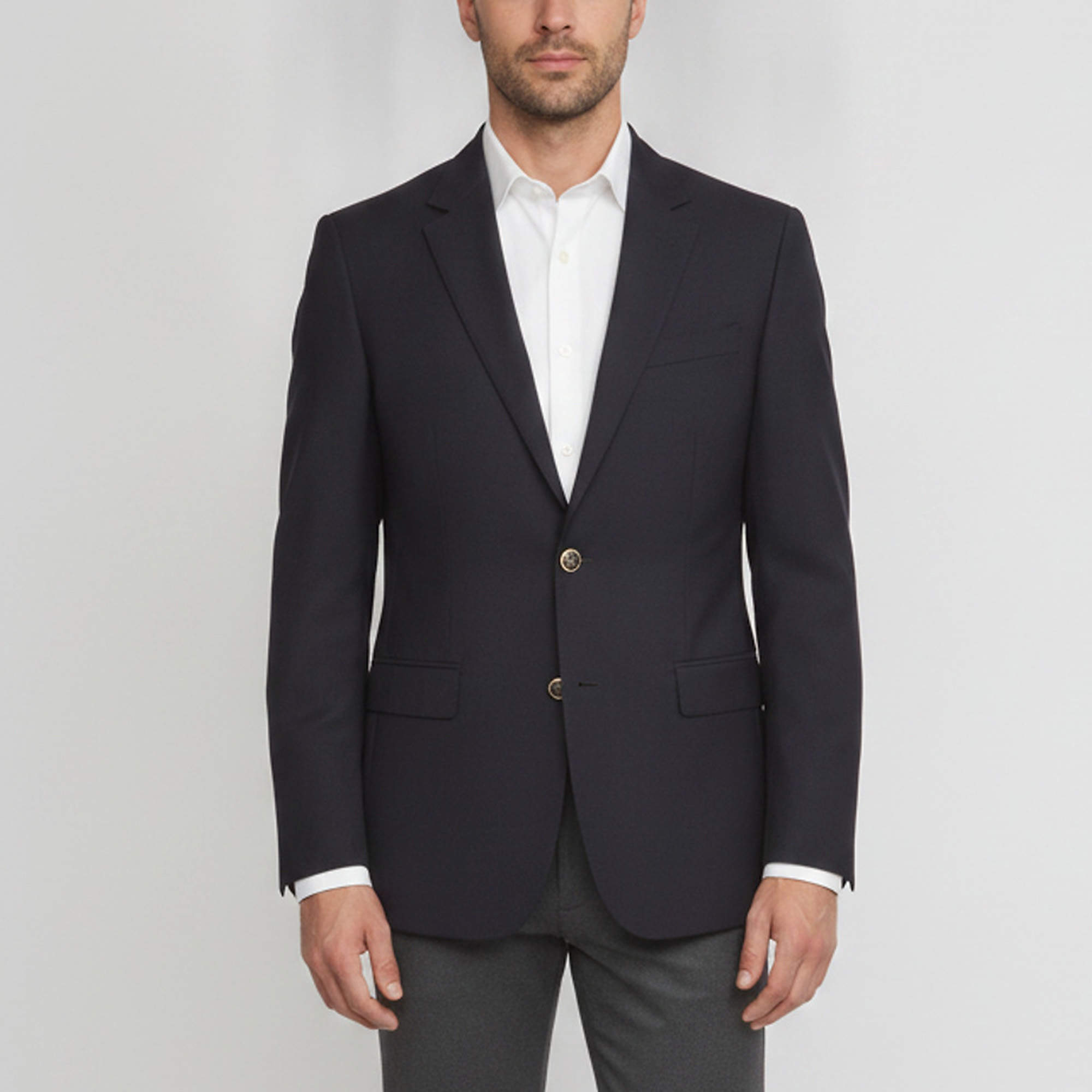 Pre Owned Moschino Navy Blue Wool Single Breasted Blazer XL