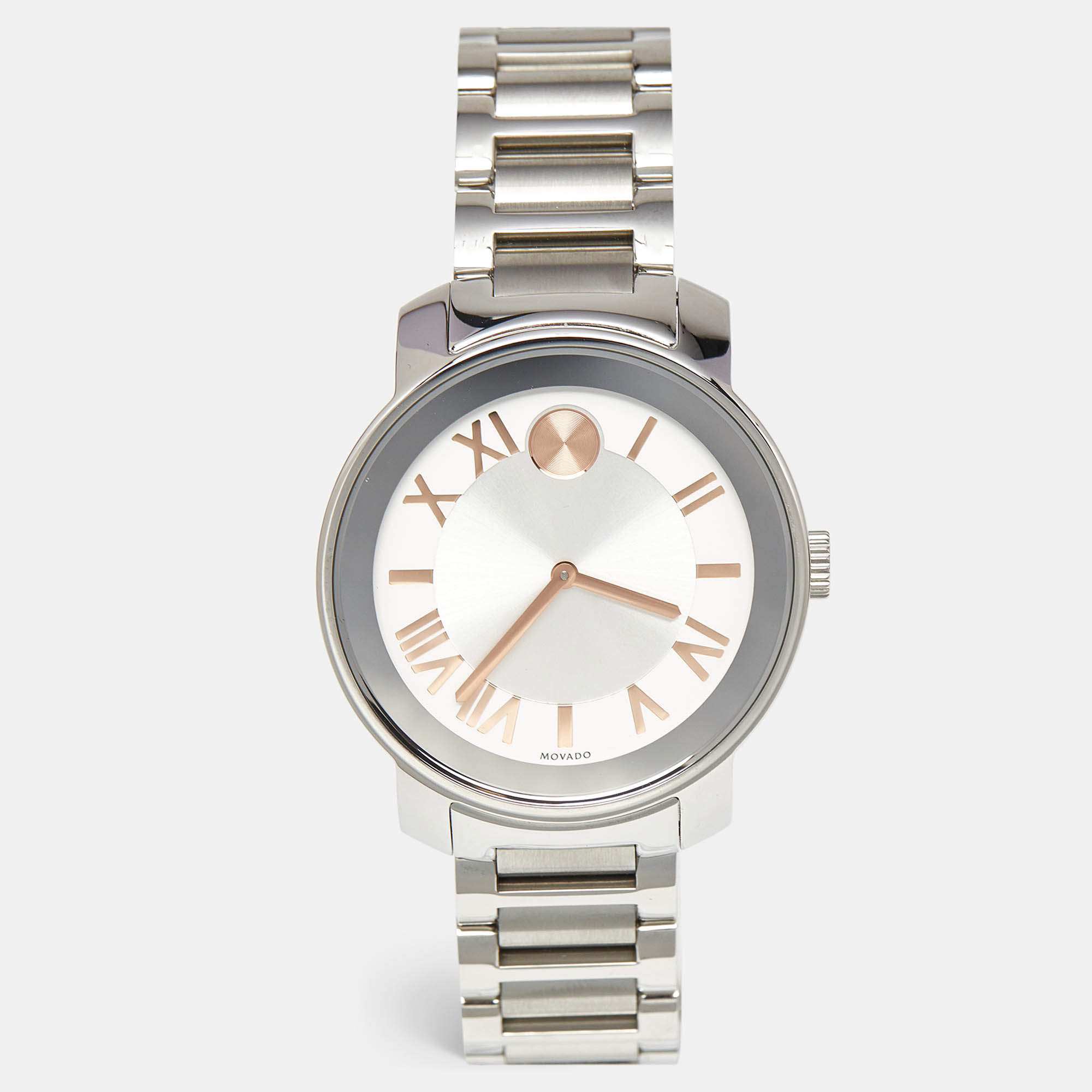 Movado Silver Dial Stainless Steel Bold 3600196 Men's Wristwatch 39 mm
