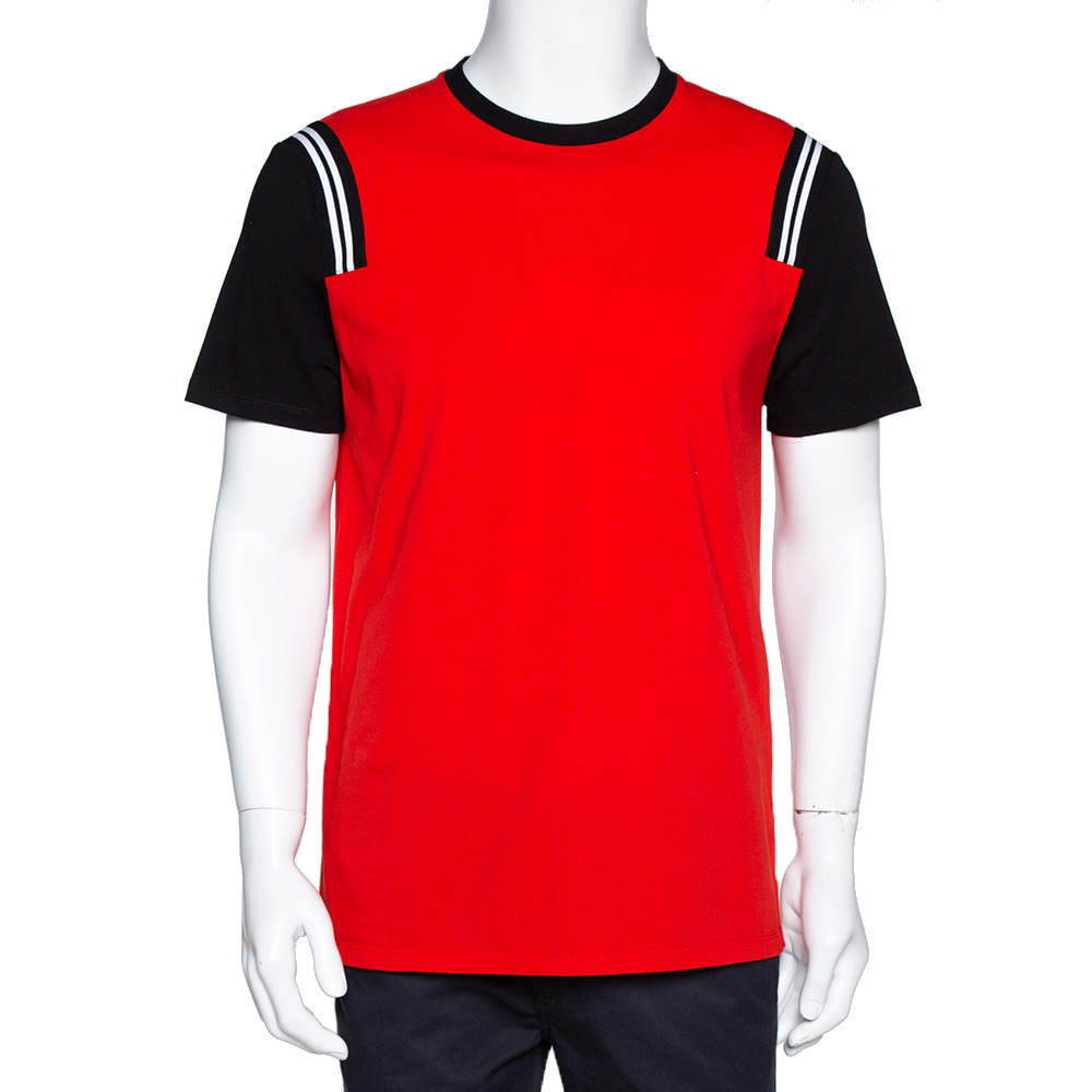 Pre Owned تي شيرت نيل باريت مكسم فارسيتي قطن أسود وأحمر L