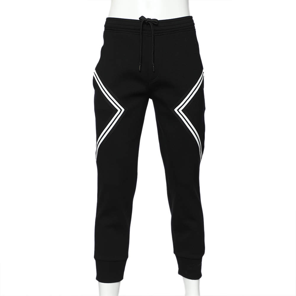 Neil Barrett Black Knit Modernist Taping Track Pants S