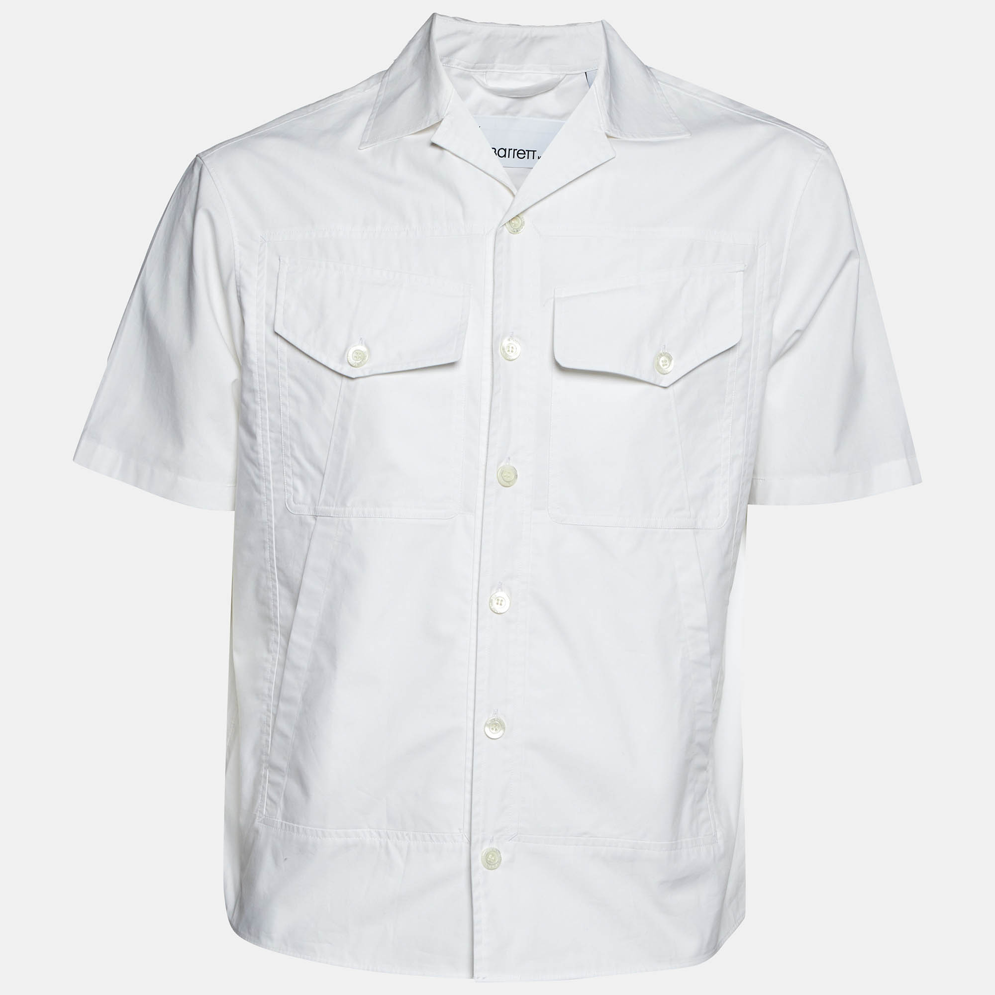 Neil Barrett White Cotton Boxy Fit Short Sleeve Shirt S