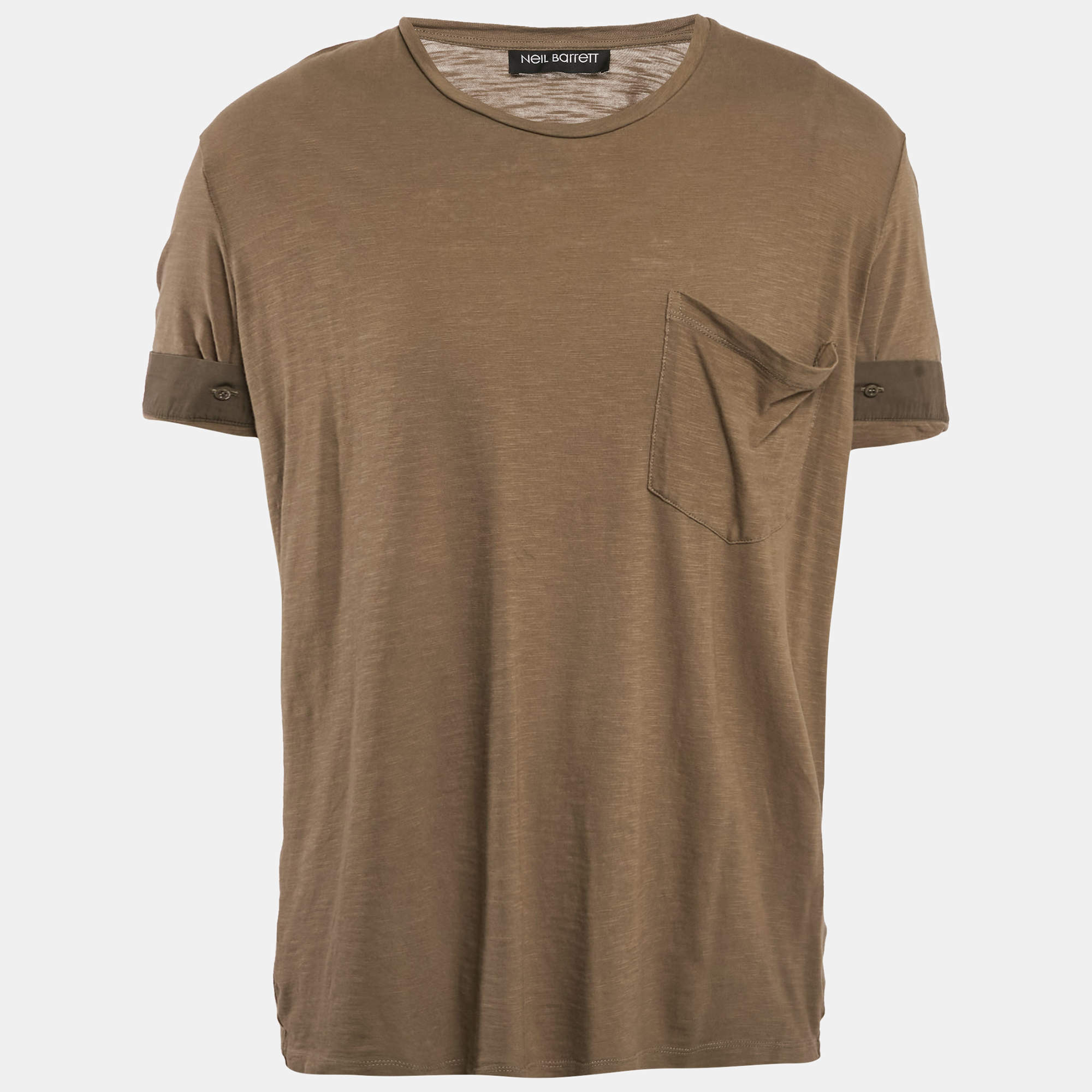 Neil Barrett Brown Cotton Loose Fit T-Shirt L