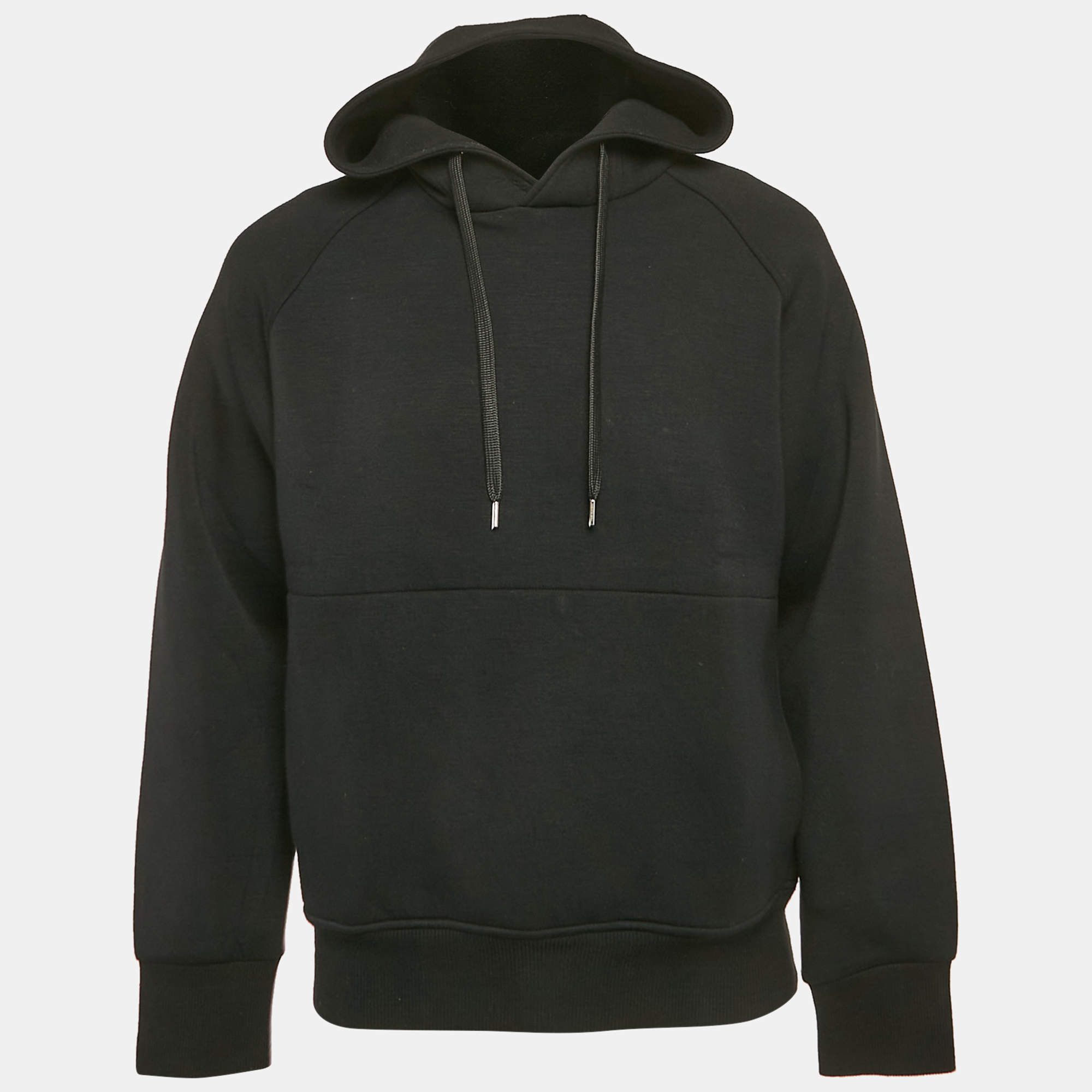 Neil Barrett Black Lighting Print Knit Hooded Sweatshirt M