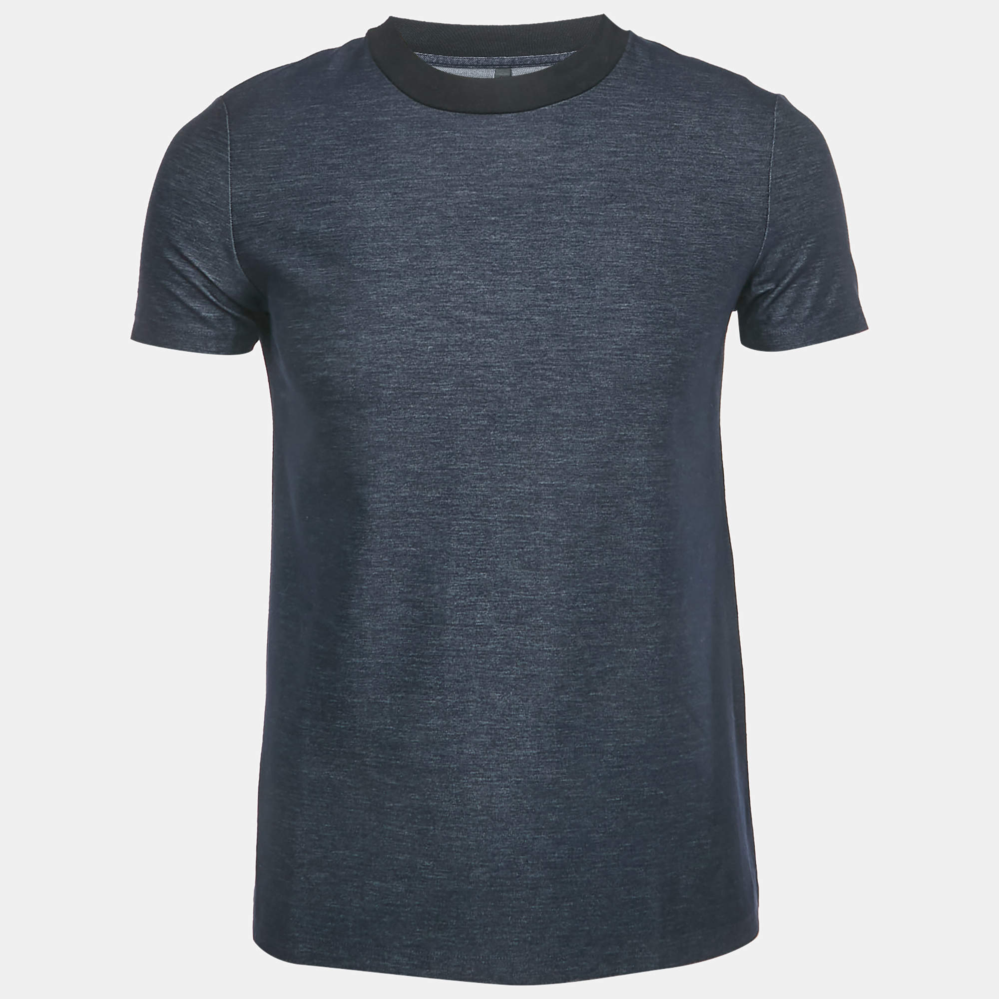 Pre Owned تي شيرت نيل باريت خليط قطن أزرق بحرية ياقة دائرية مقاس صغير جداً (إكس سمول)