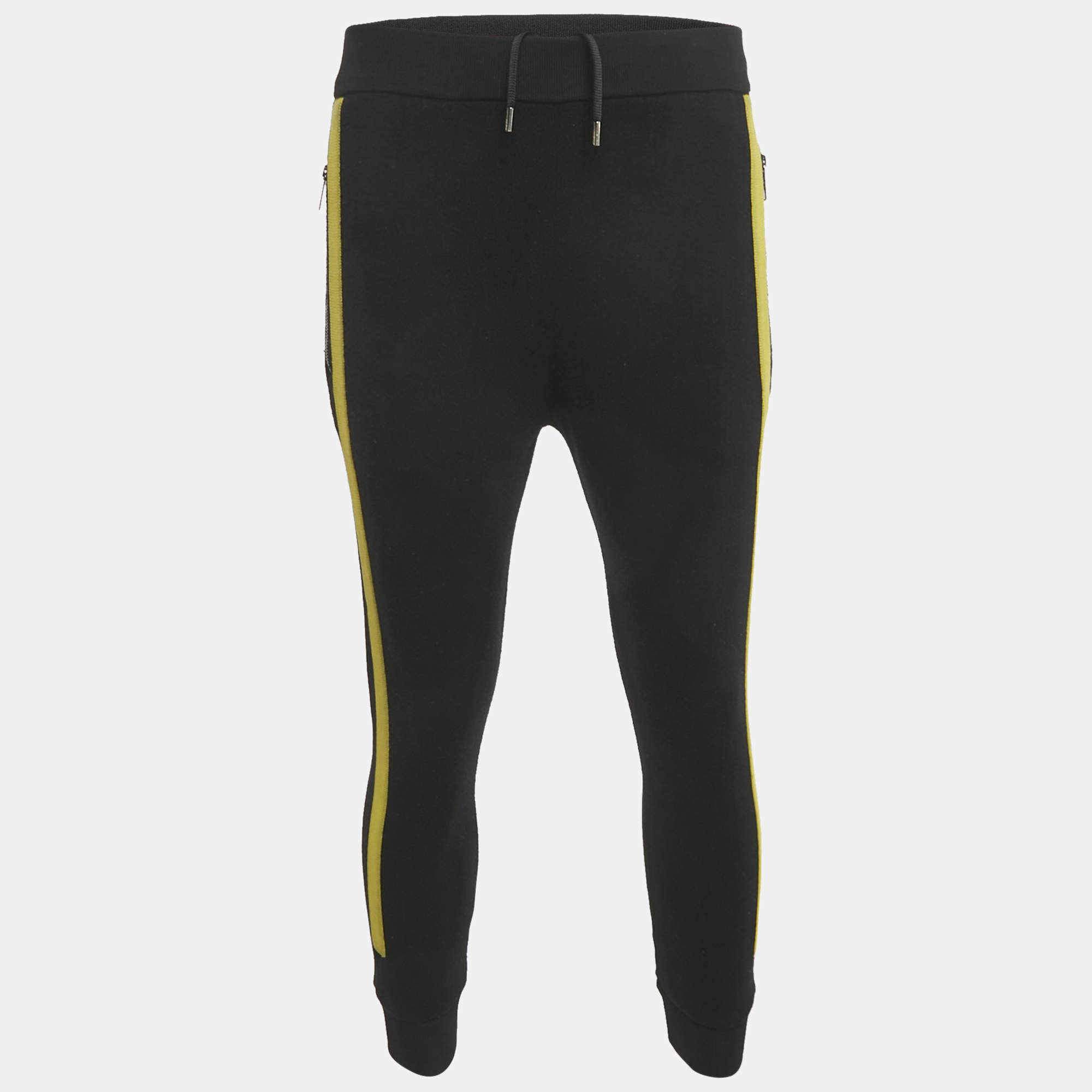 مملوكة مسبقًا Neil Barrett Black Technical Knit Slim Fit Low Rise Pants M