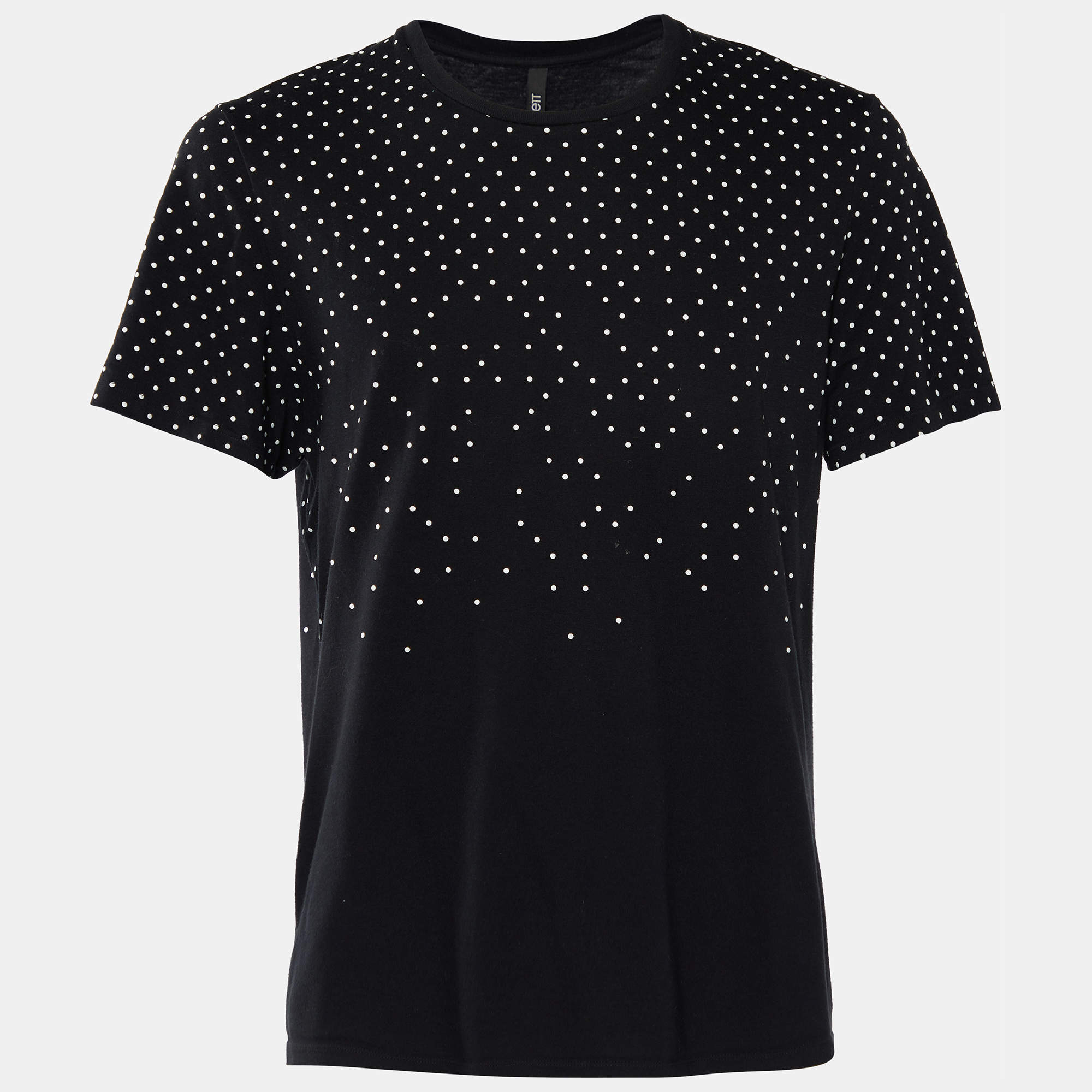 Pre Owned Neil Barrett Black Dot Print Cotton Slim Fit T-Shirt L