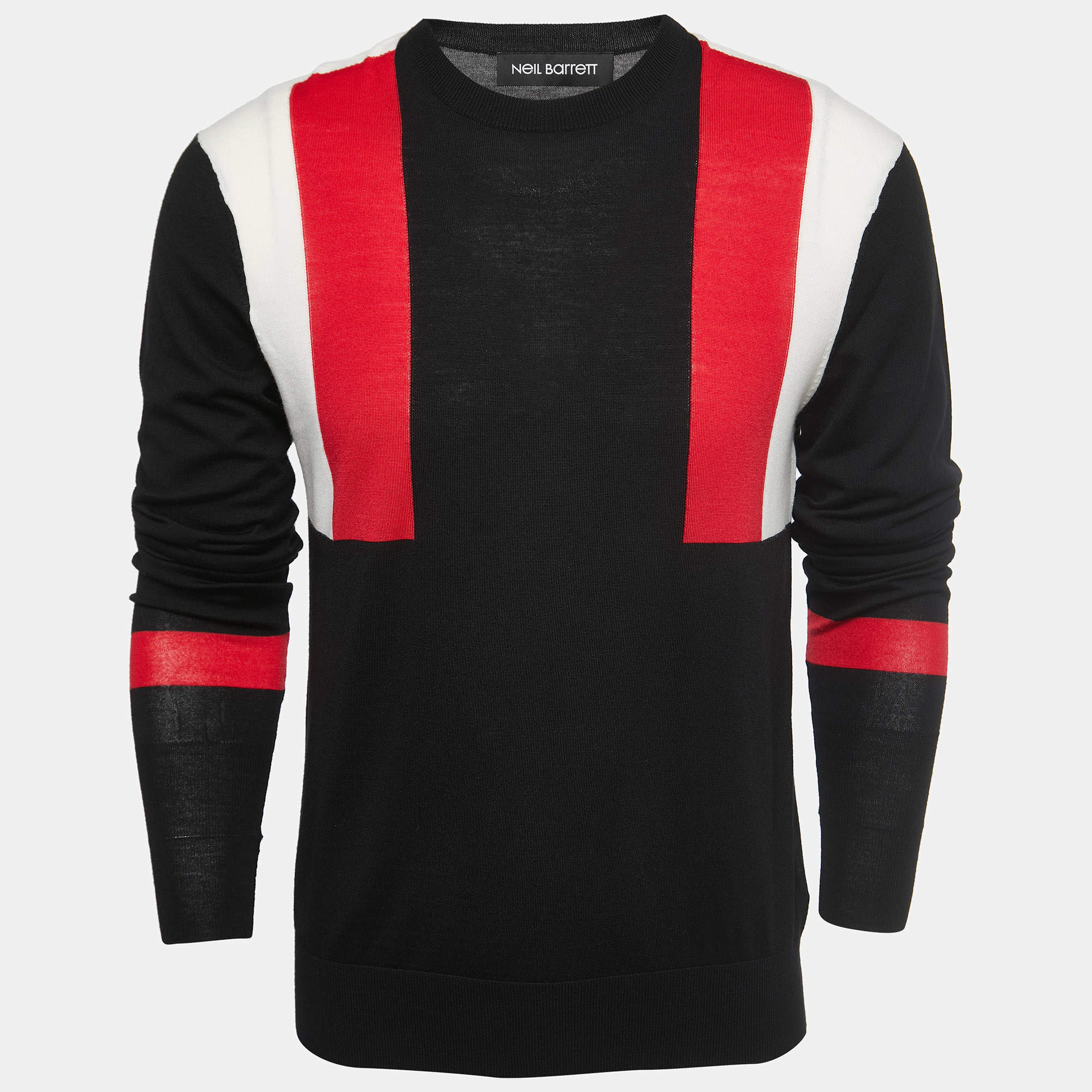 Neil Barrett Black Knit Crew Neck Pullover M