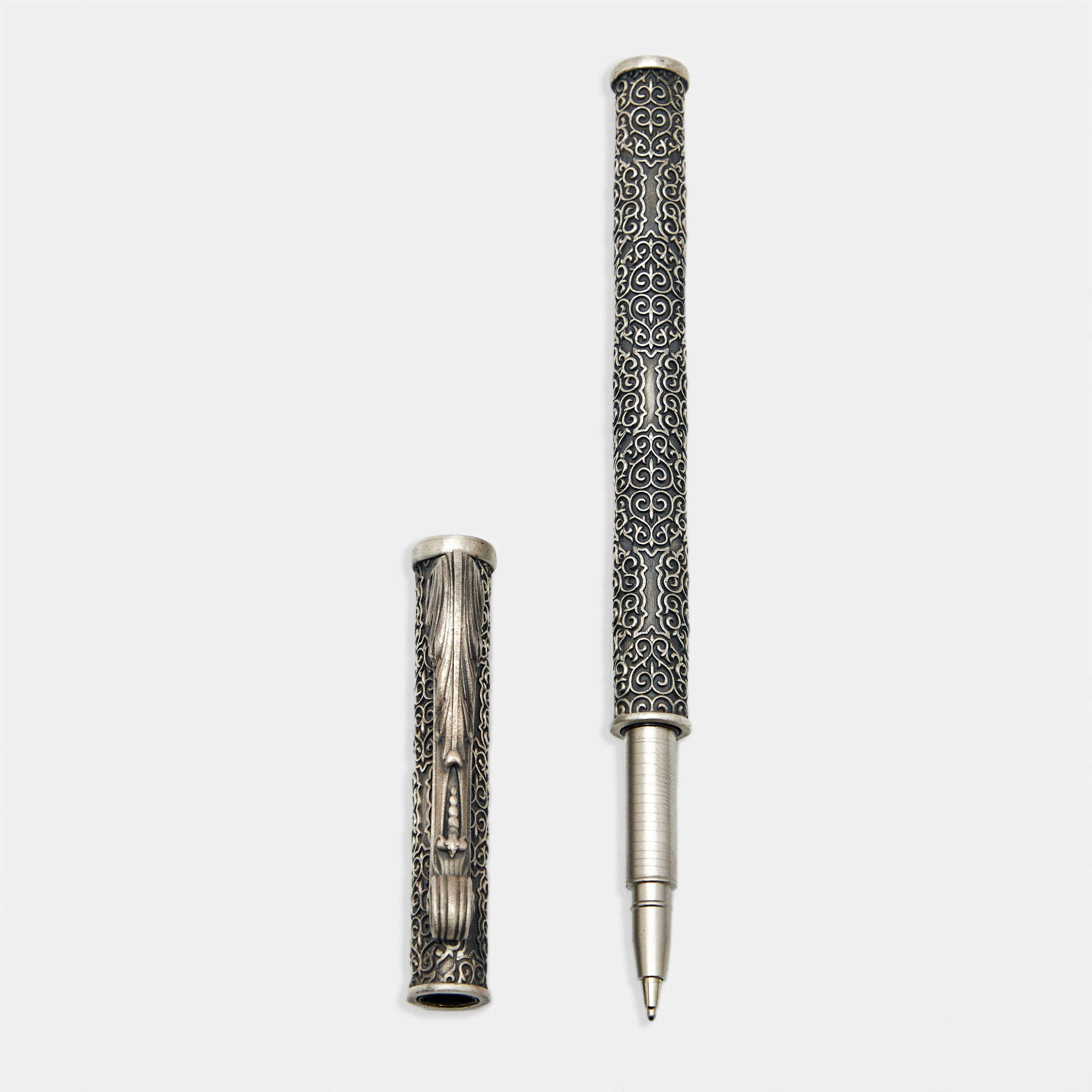 Pre Owned Silver 925 Blue Ballpoint Pen