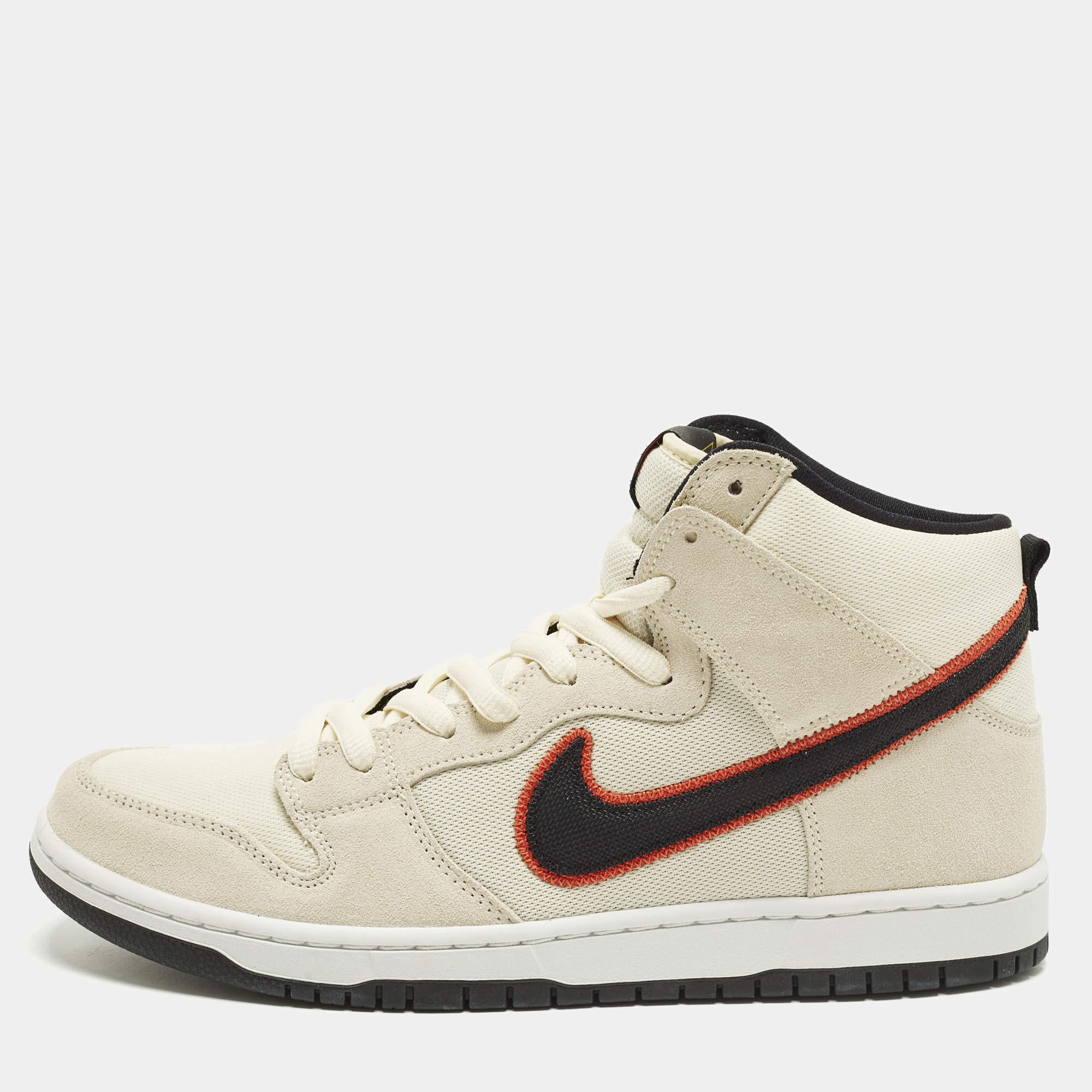 مملوكة مسبقًا Nike SB Dunk Pro PRM San Francisco Giants Size 46 Beige Canvas and Suede High Top Sneakers