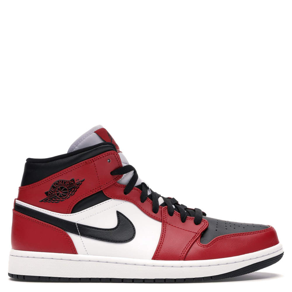 Pre Owned Nike Jordan 1 Mid Chicago Toe Sneakers Size 43