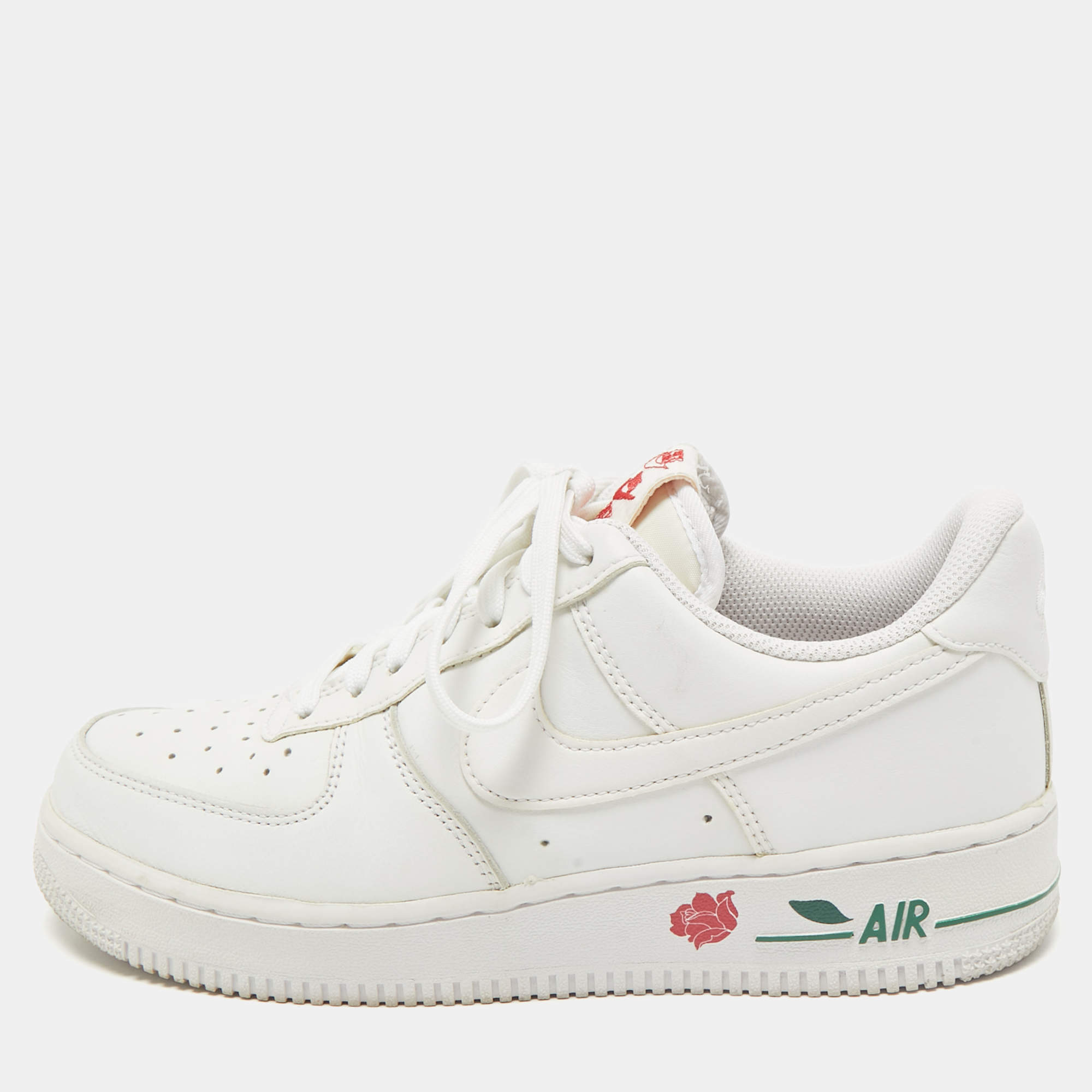 Nike White Leather Dunk Low Lace Up Sneakers Size 40