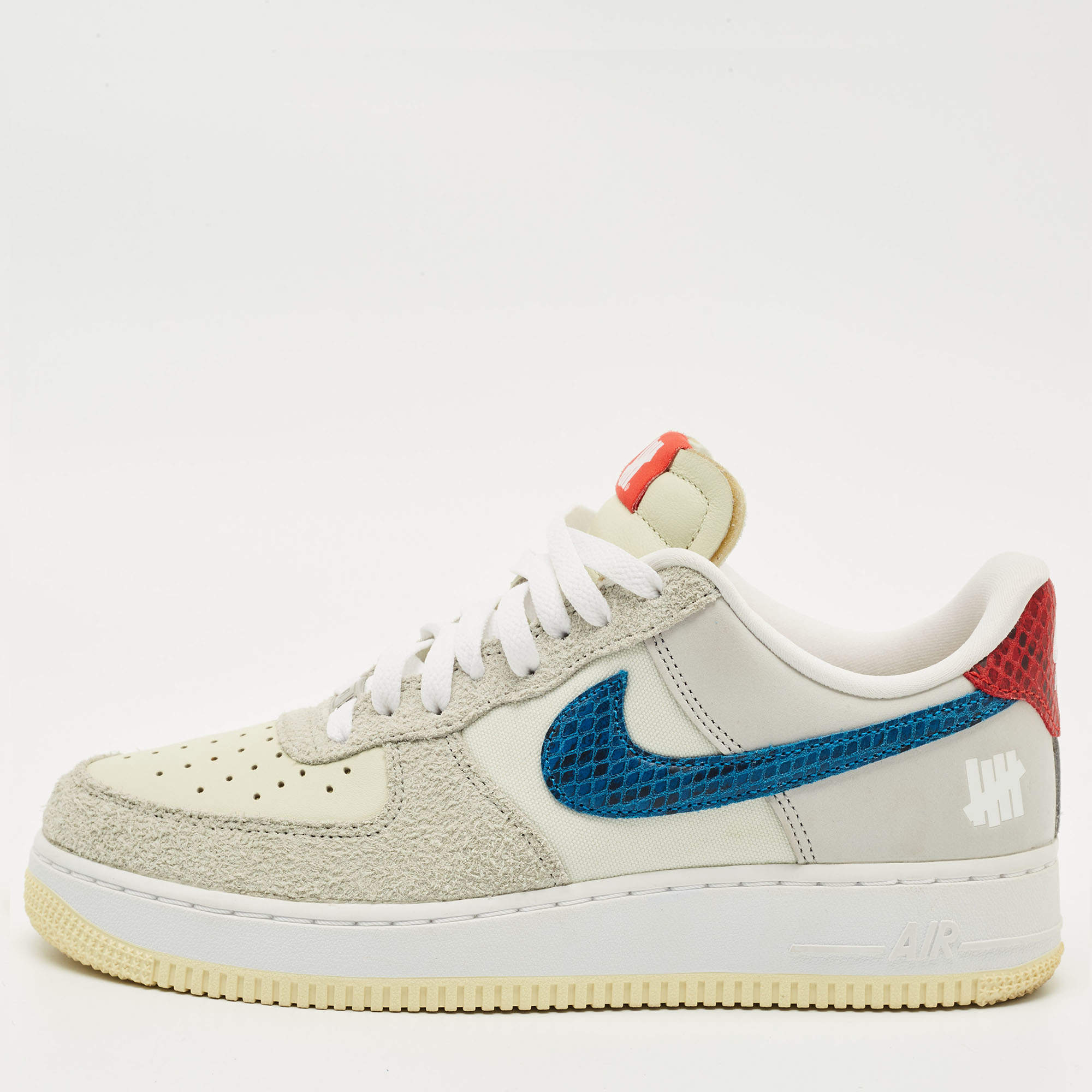 Pre Owned Nike Multicolor Leather and Suede Air Force 1 Low SP Undefeated 5 On It Dunk vs. AF1 Sneakers Size 42