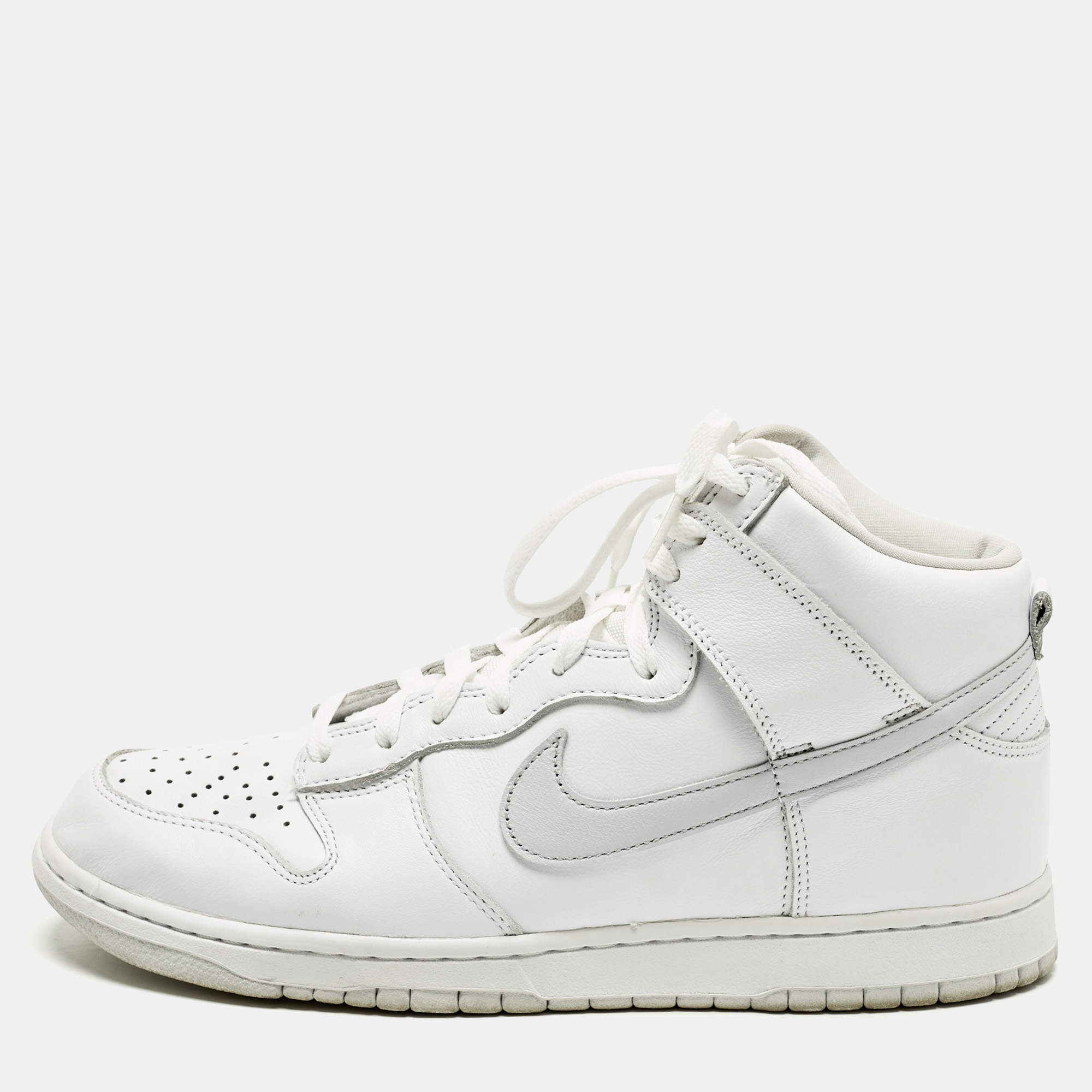 مملوكة مسبقًا Nike Dunk High Size 45.5 Two Tone Leather High Top Sneakers