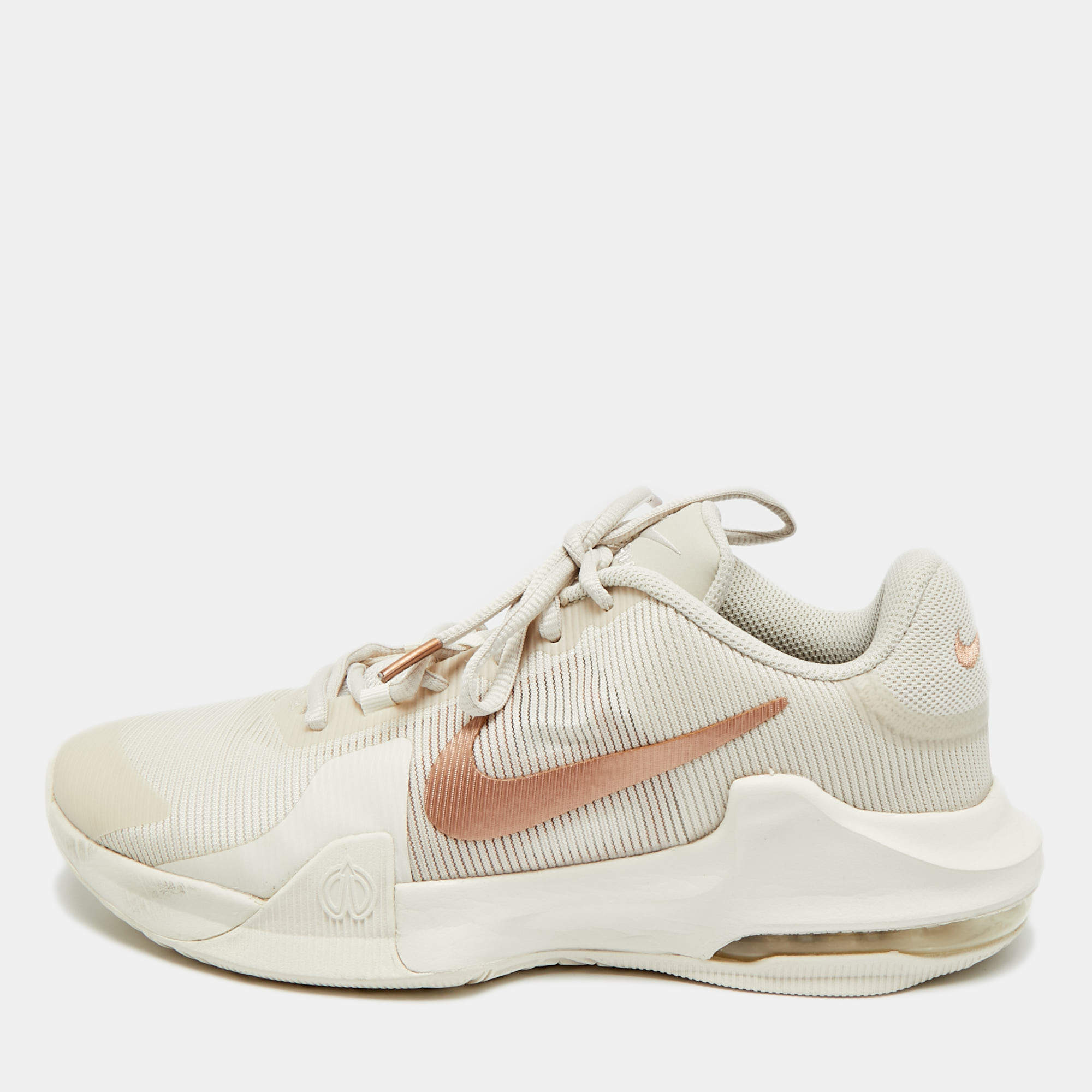 Pre Owned Nike Air Max 1 Size 42.5 Beige Mesh and Net Impact 4 Phantom Lace Up Sneakers