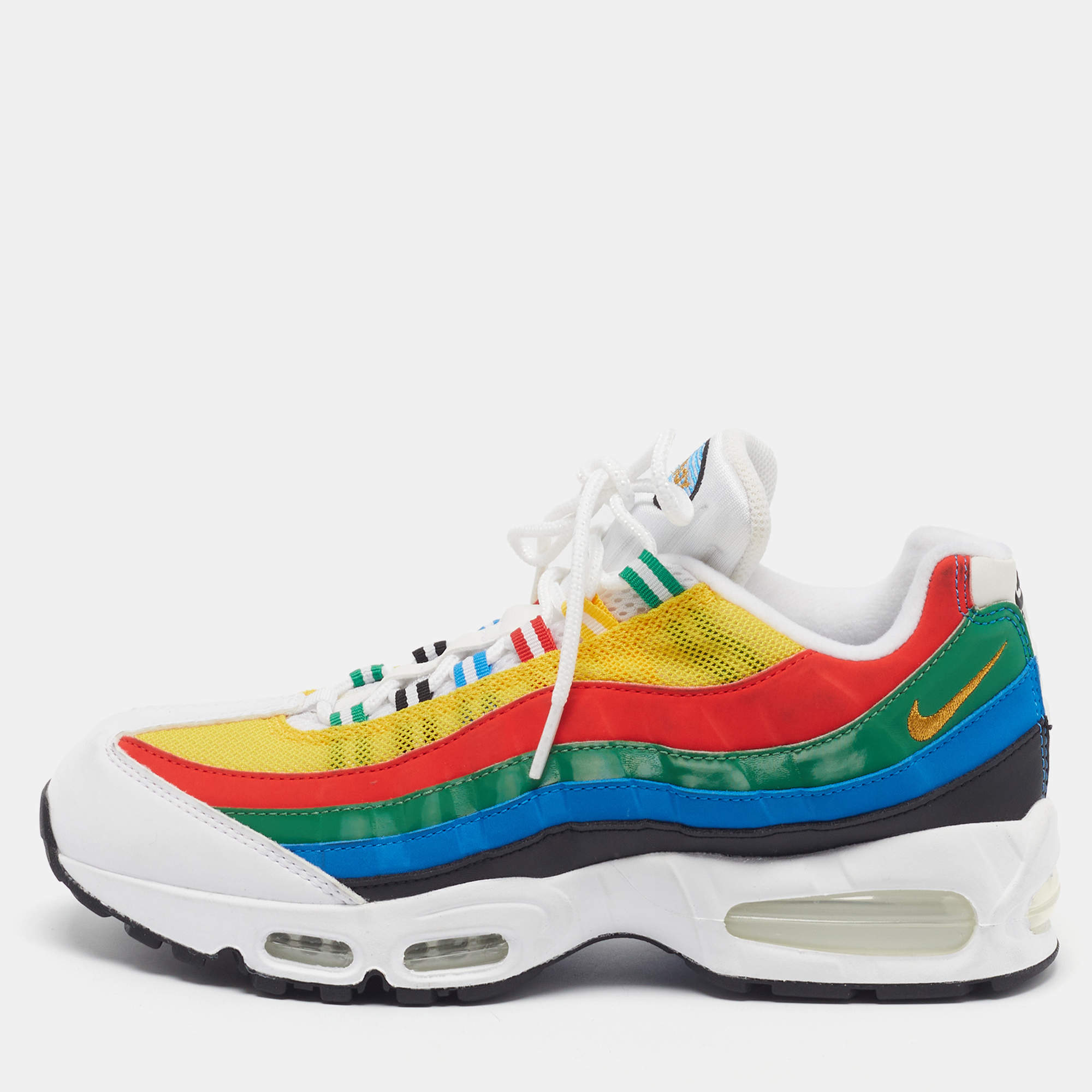 Pre Owned Nike Air Max 95 Olympic Size 42.5 Multicolor Faux Leather and Mesh Low Top Sneakers