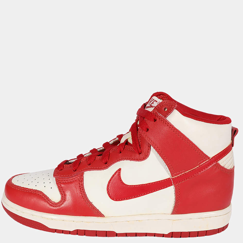 Nike Red/White Dunk High Sneakers 1999 Size US 7.5/EU 40.5